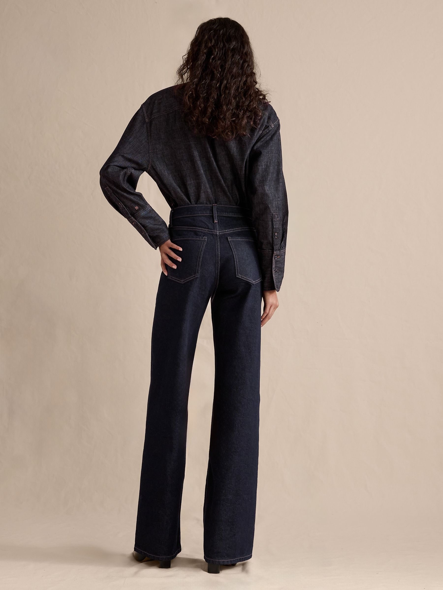 Banana Republic Blue The Icon Classic Wide-Leg Jeans - Image 2 of 5