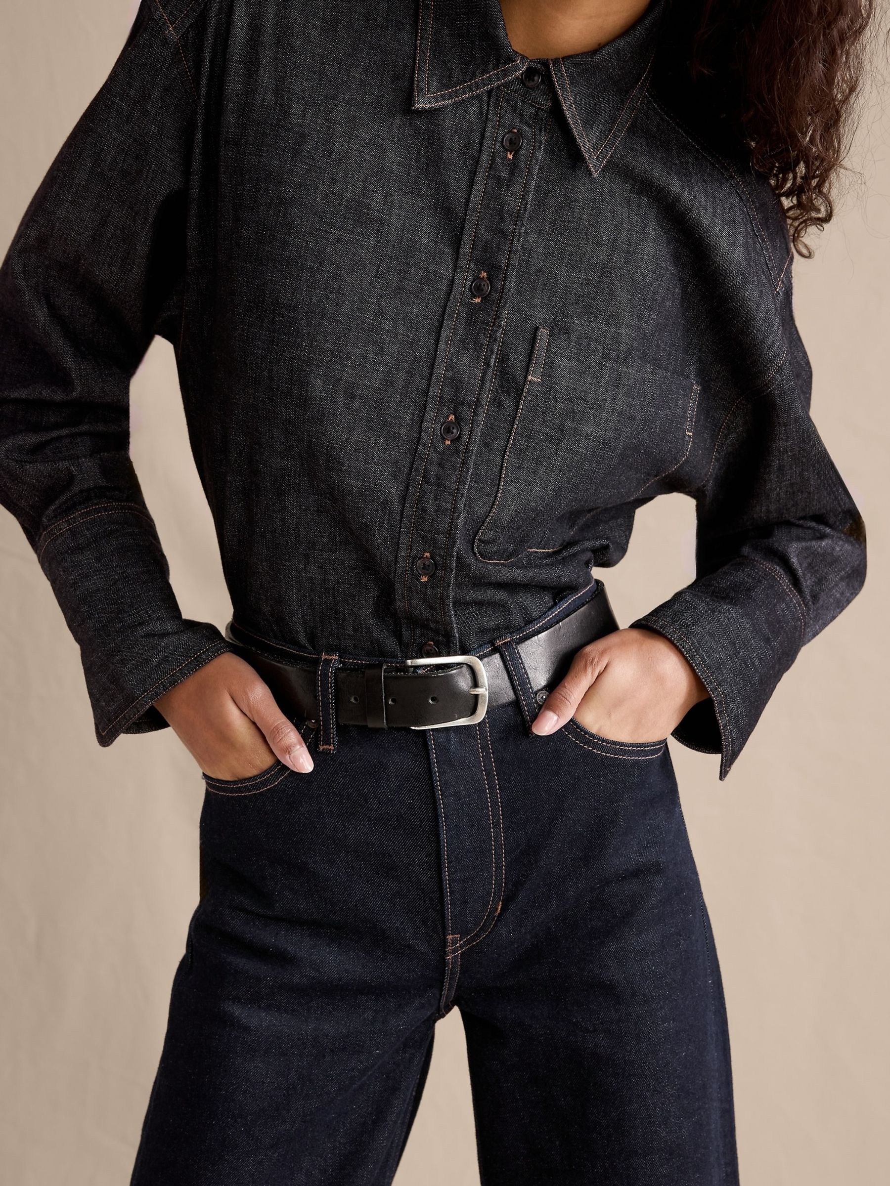 Banana Republic Blue The Icon Classic Wide-Leg Jeans - Image 3 of 5
