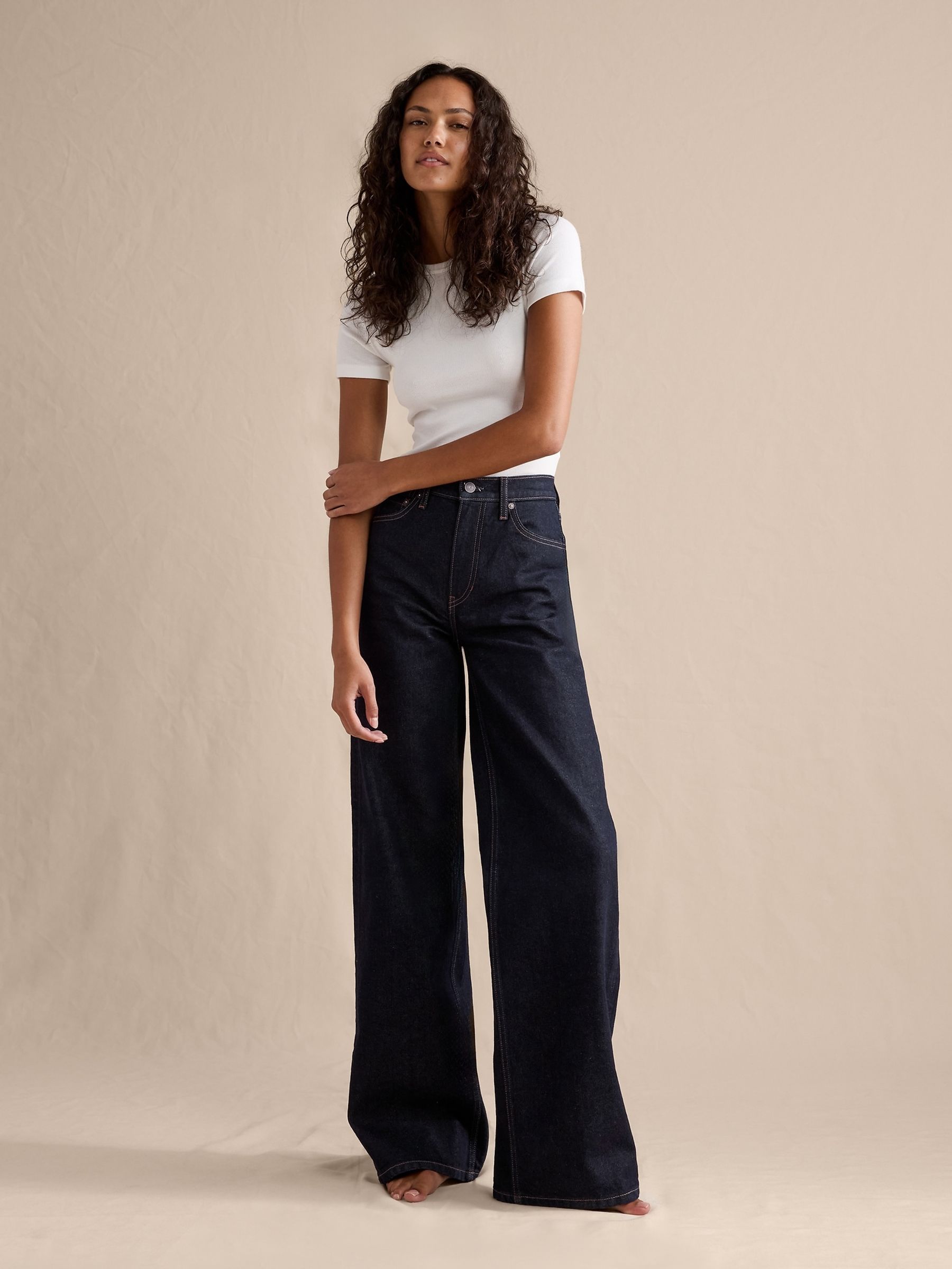Banana Republic Blue The Icon Classic Wide-Leg Jeans - Image 4 of 5