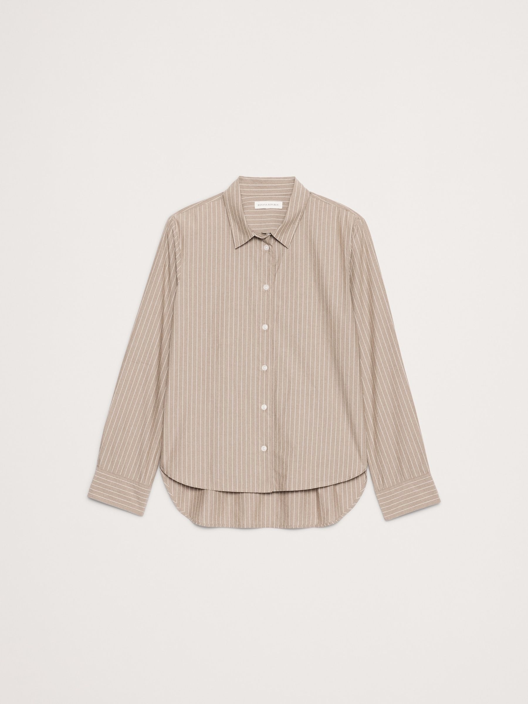 Banana Republic Beige Boxy Cotton Poplin Shirt - Image 4 of 4