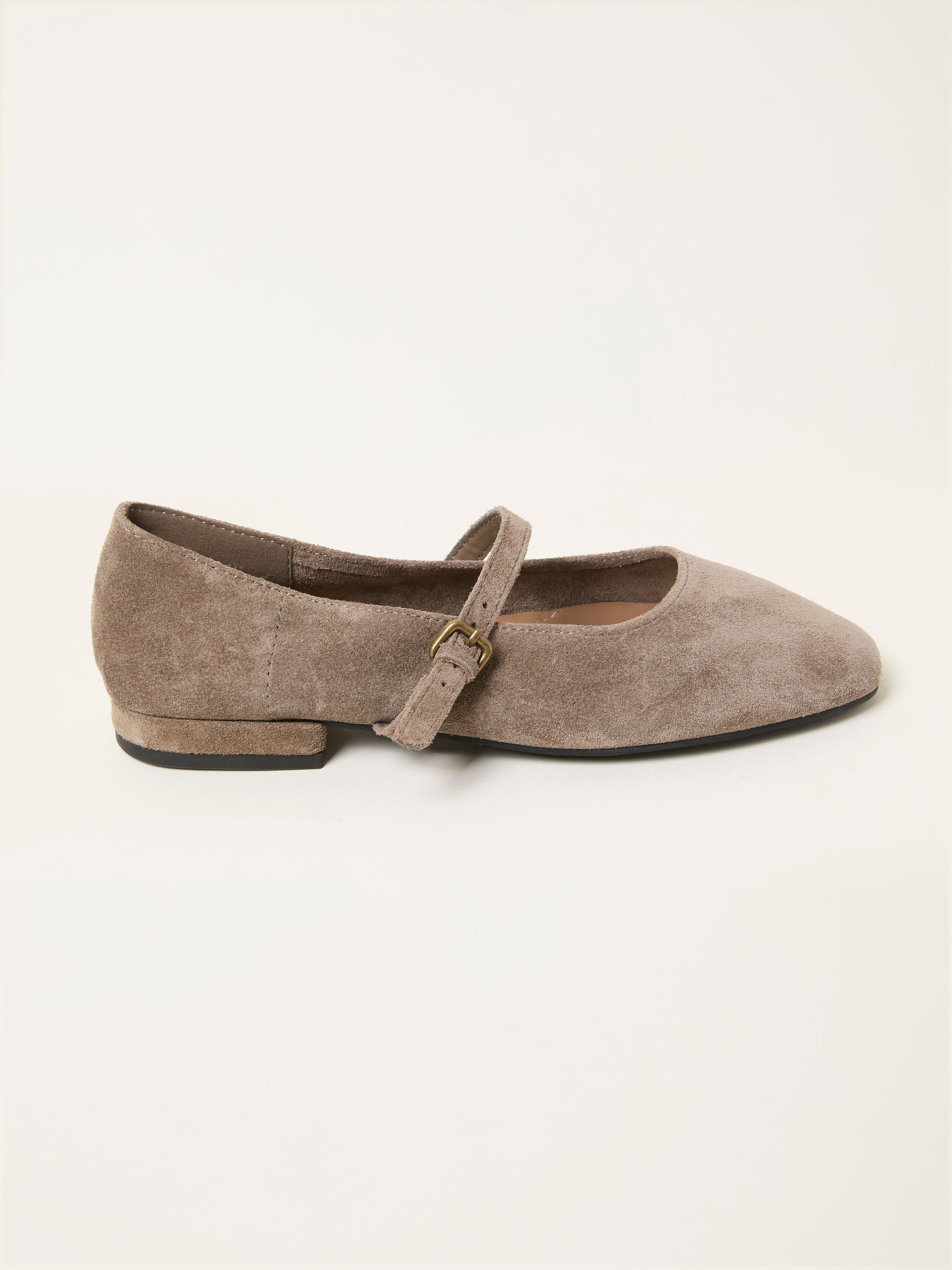 Taupe Suede Mary Jane Flat - Image 1 of 3