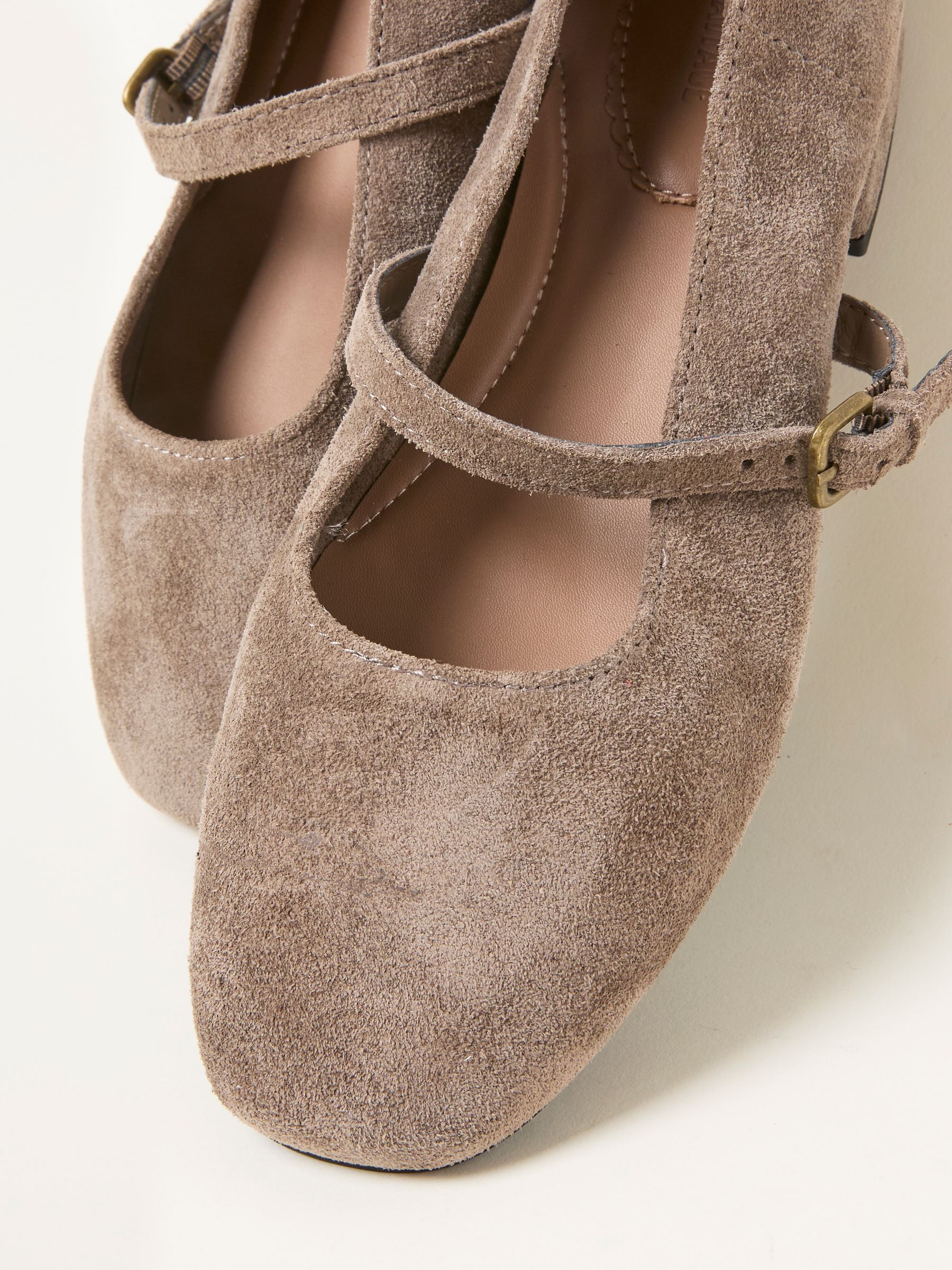 Taupe Suede Mary Jane Flat - Image 2 of 3