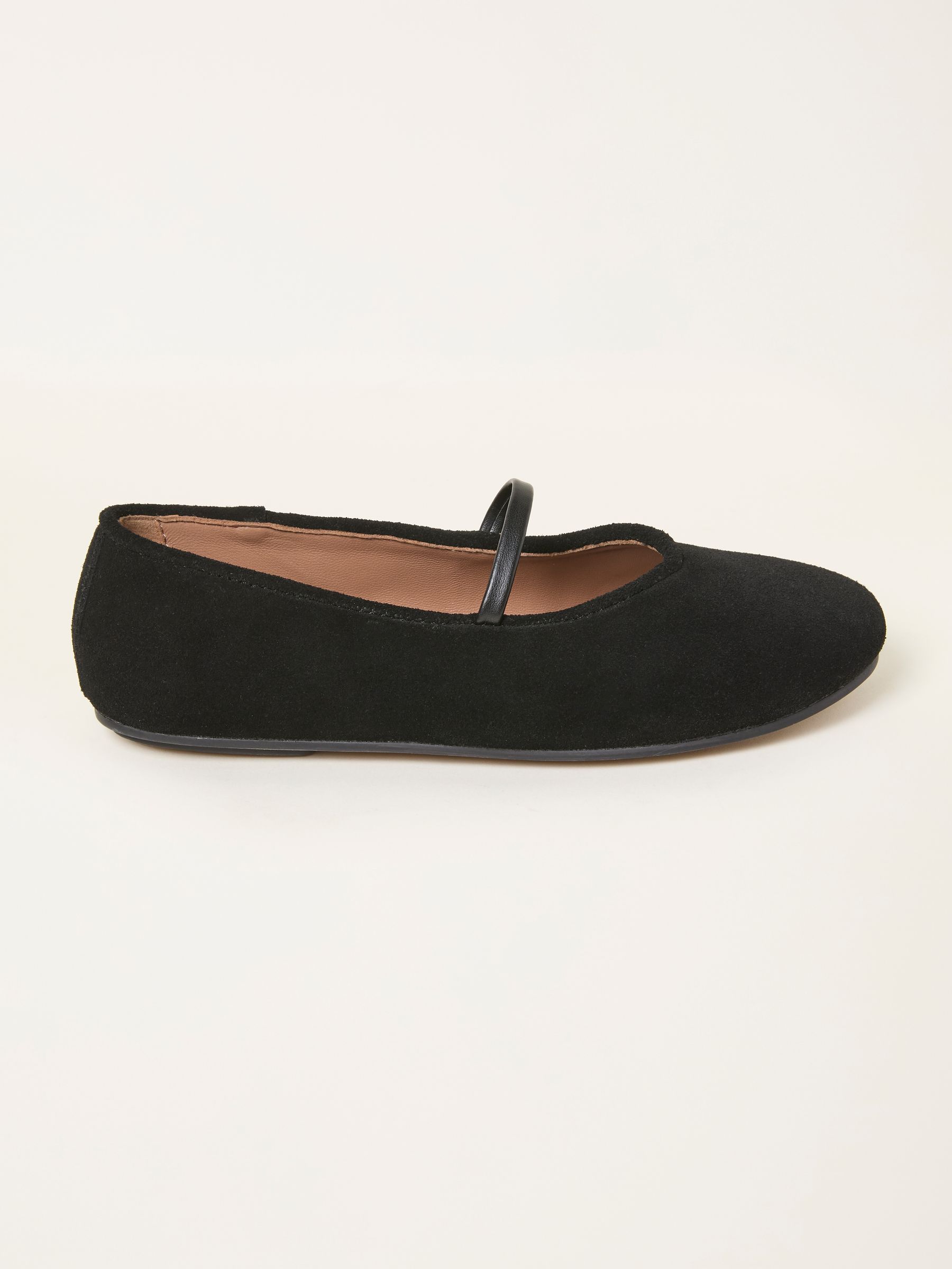 Black Suede Round Toe Ballerina Flat - Image 1 of 3