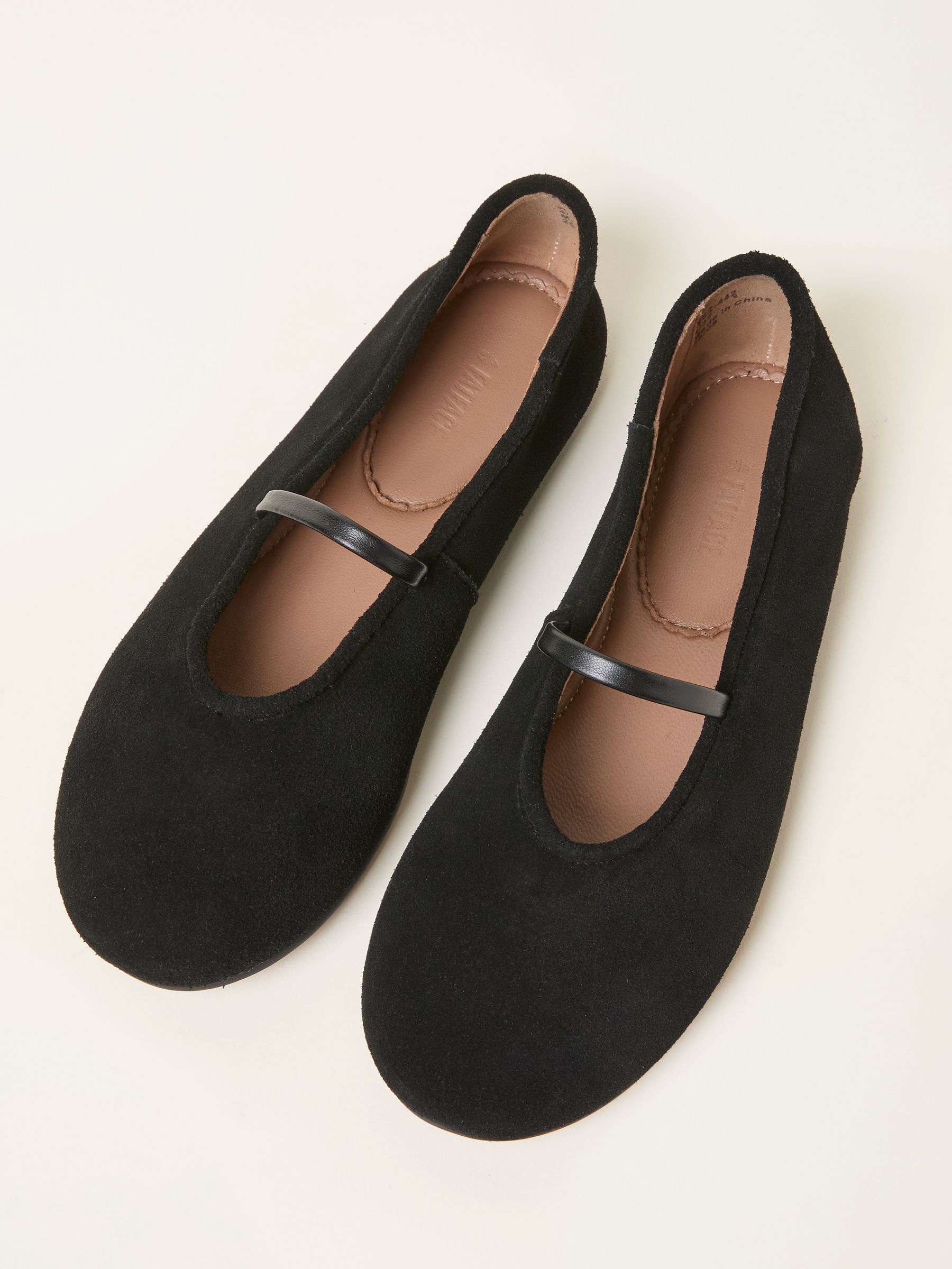 Black Suede Round Toe Ballerina Flat - Image 2 of 3