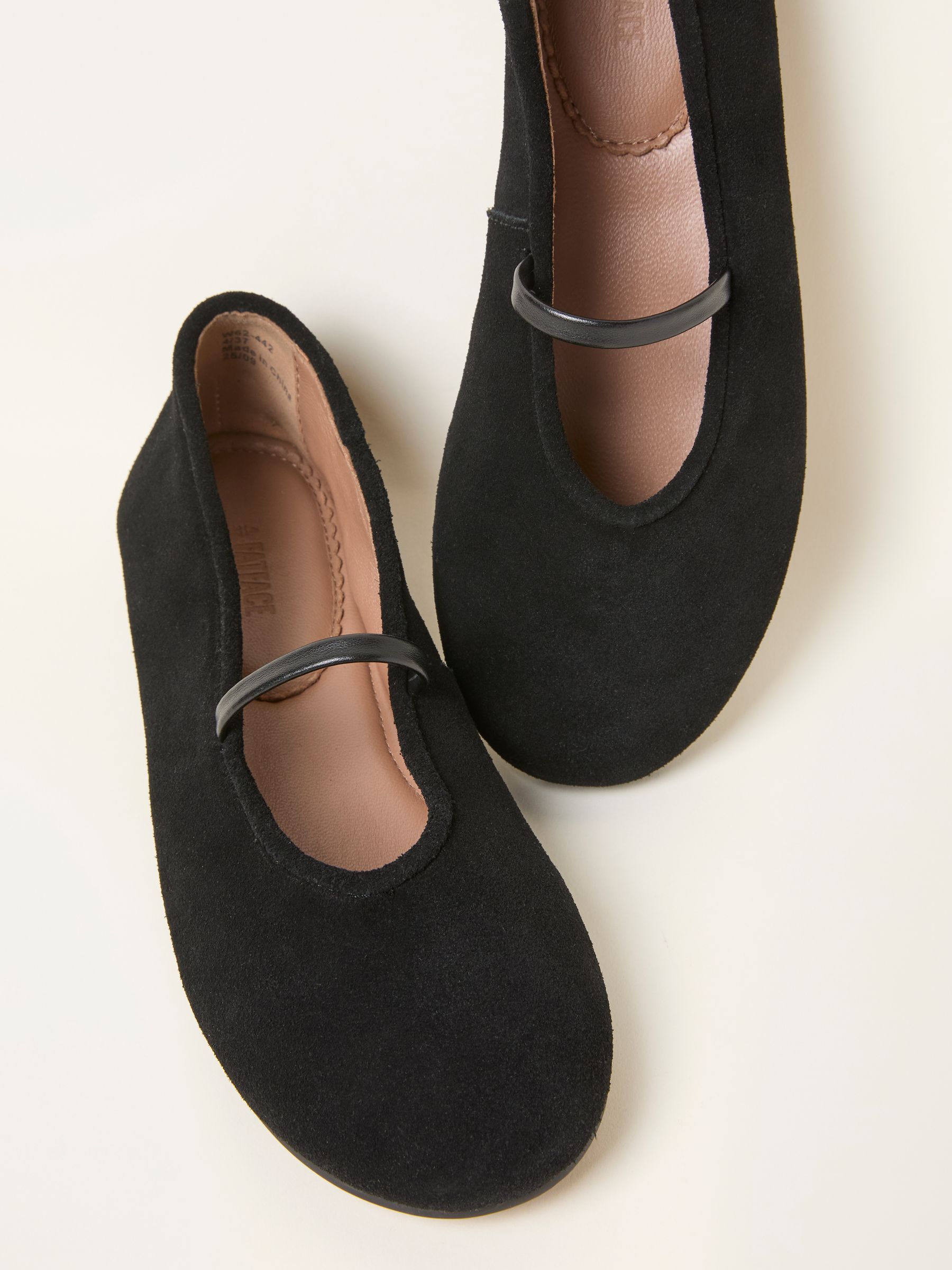 Black Suede Round Toe Ballerina Flat - Image 3 of 3