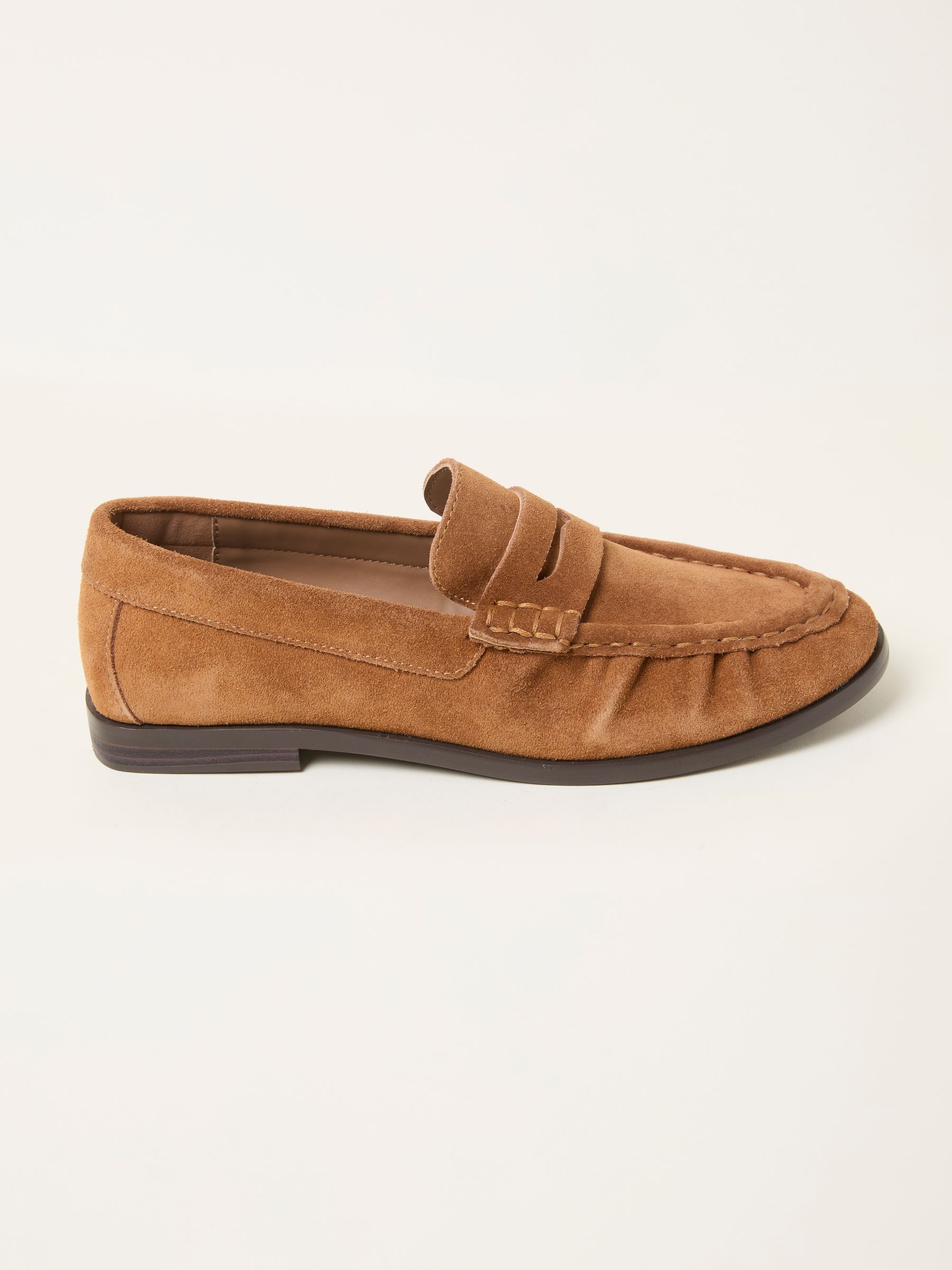 Tan Brown Suede Loafer Flat - Image 1 of 3