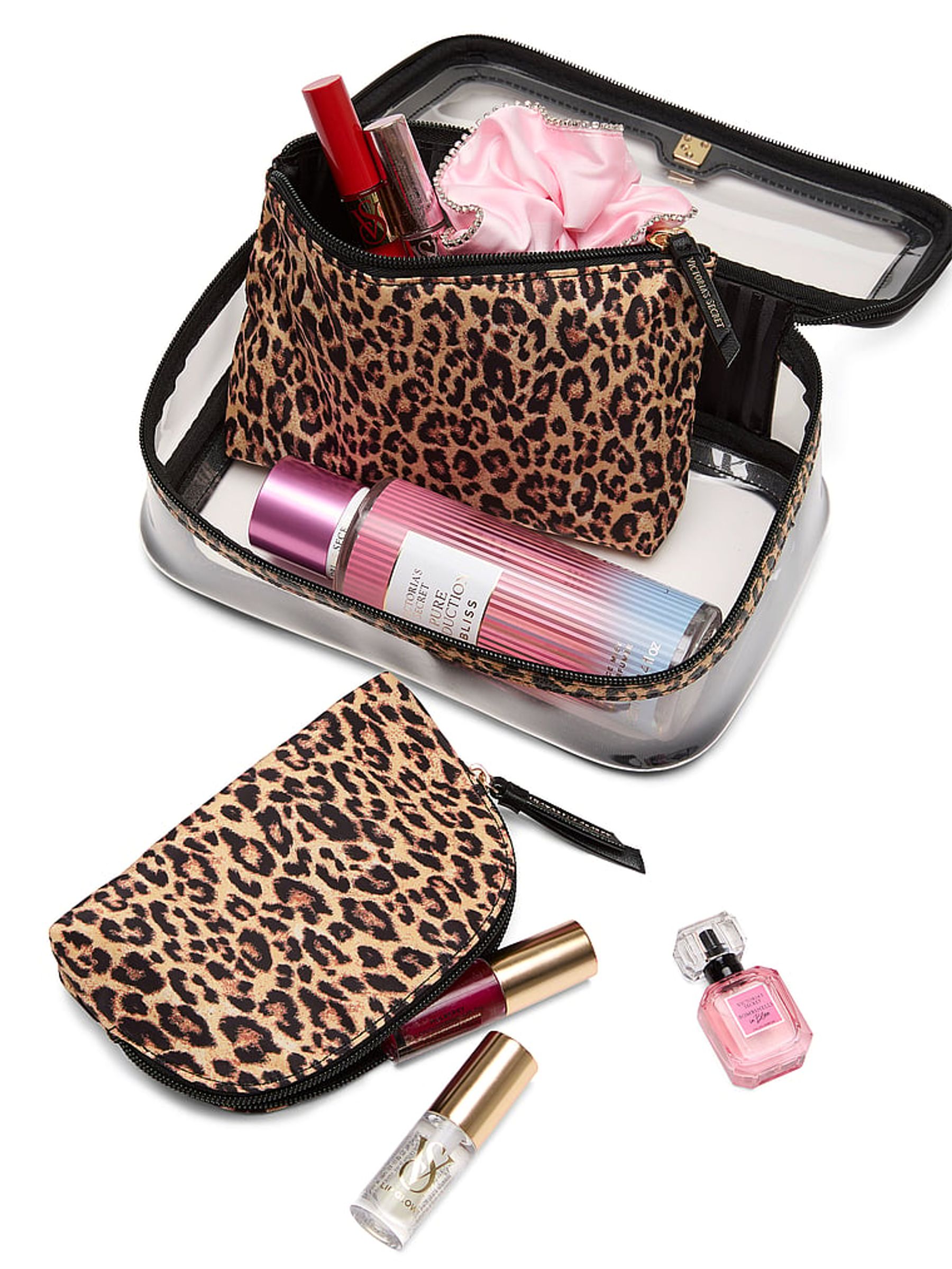 Leopard Brown Travel Trio Makeup Bag - Image 1 of 3