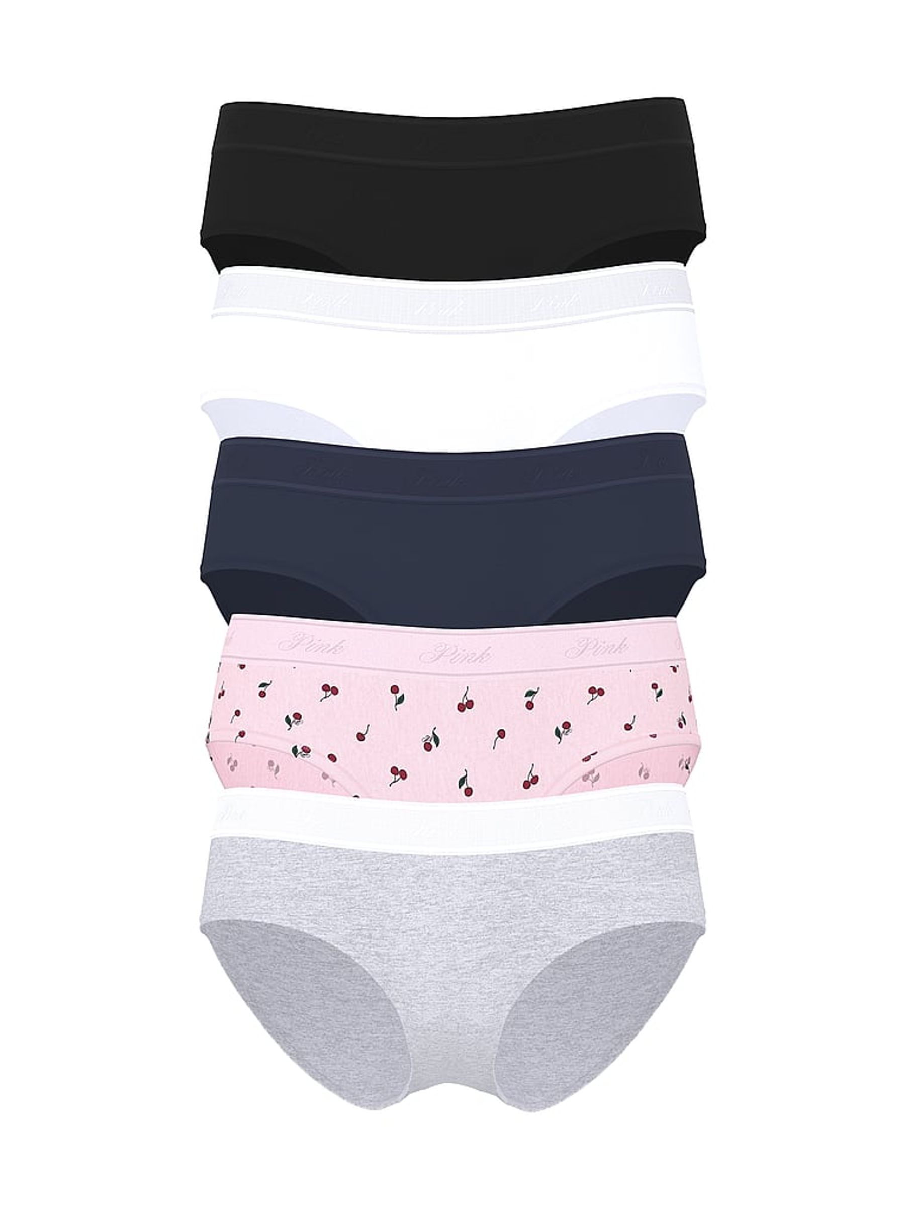 BlackGreyWhitePinkBlue Hipster 5 Pack Logo Knickers - Image 1 of 1