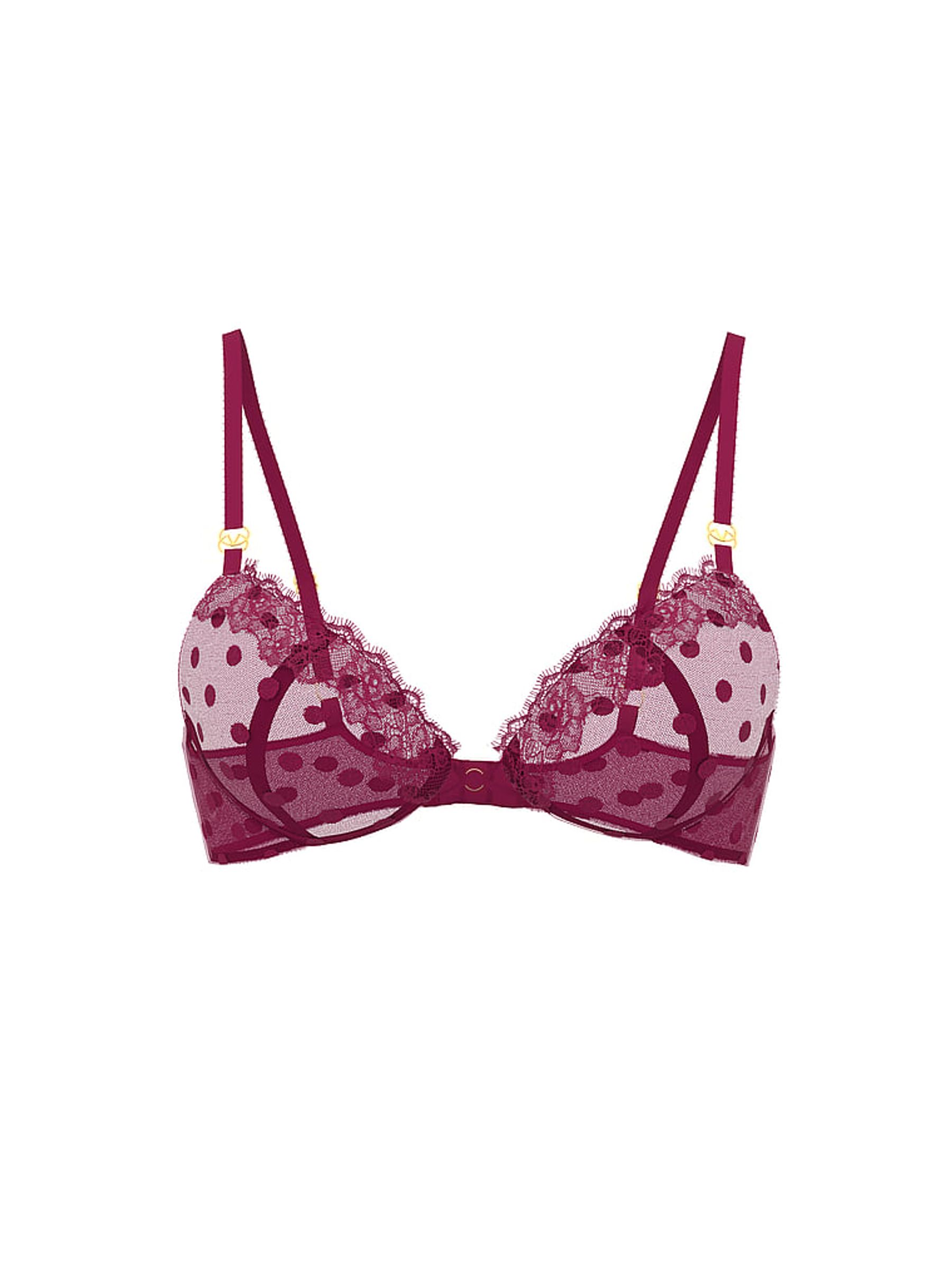 Fresh Jam Red Dot Unlined Demi Sheer Bra - Image 2 of 2