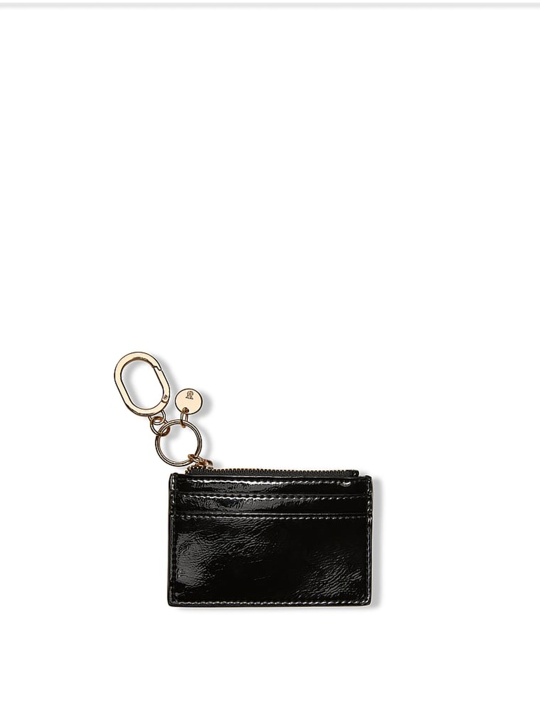 Black Patent Card Case Keyring - Image 1 of 3