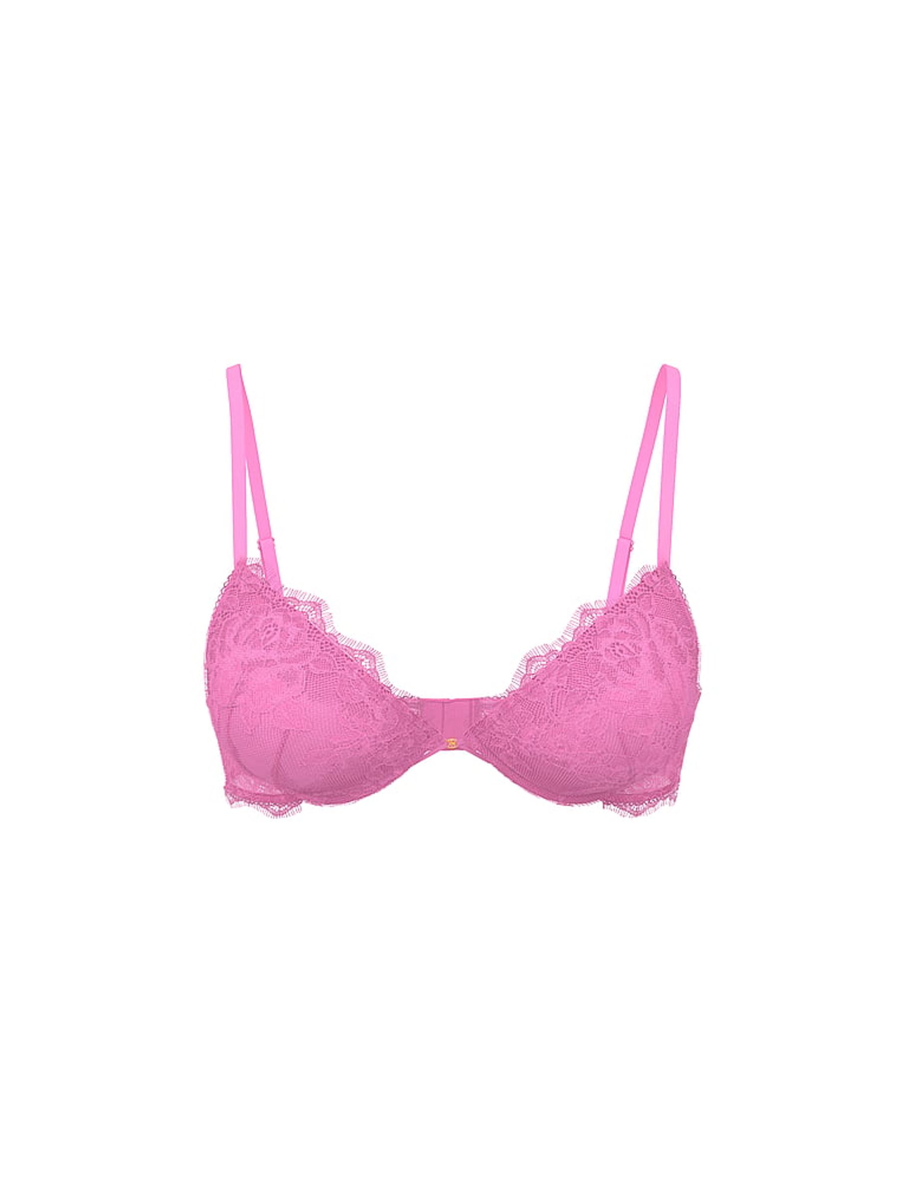Playful Rose Pink Add 2 Cups Push Up Bombshell Lace Bra - Image 3 of 3