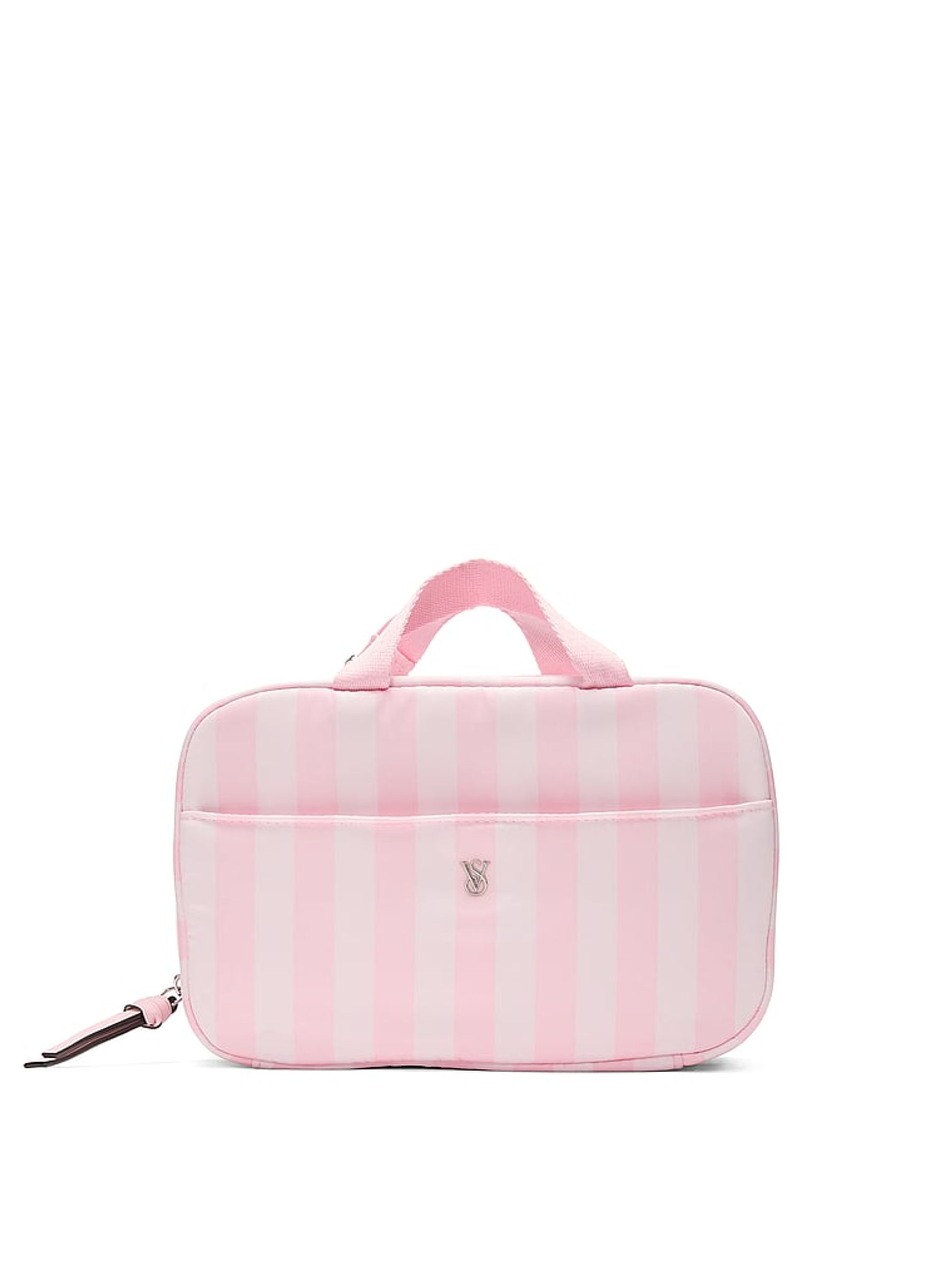 Iconic Stripe Pink Travel Makeup Bag - Image 1 of 3