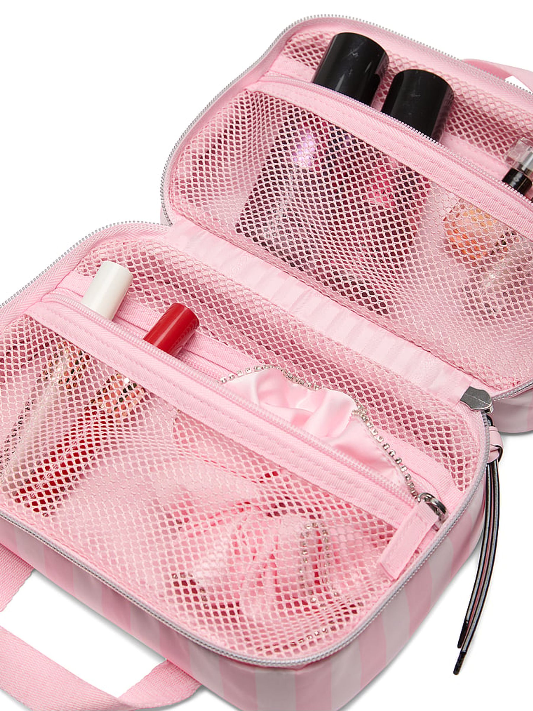 Iconic Stripe Pink Travel Makeup Bag - Image 3 of 3
