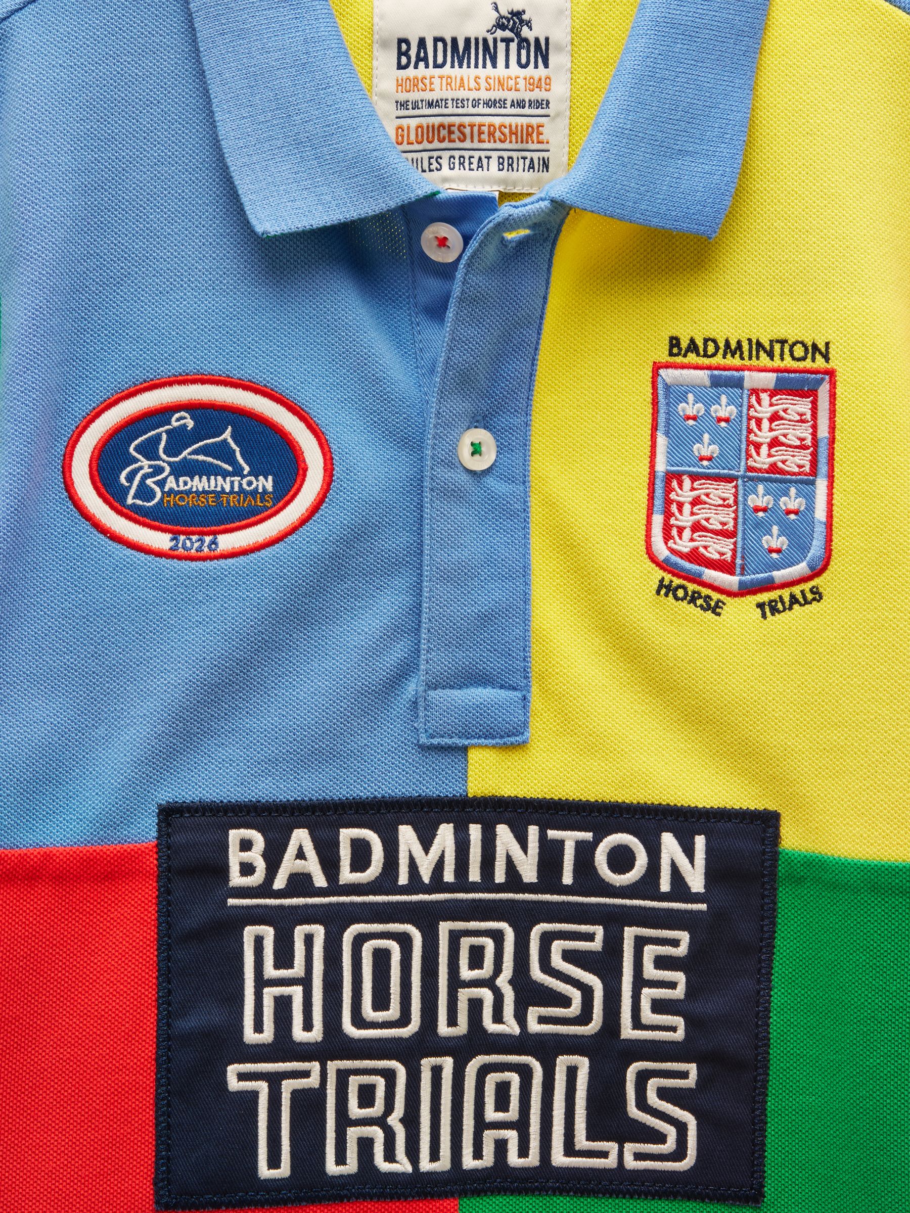 Multi Official Badminton Horse Trials Colourblock Kids Cotton Pique Polo Shirt - Image 3 of 5