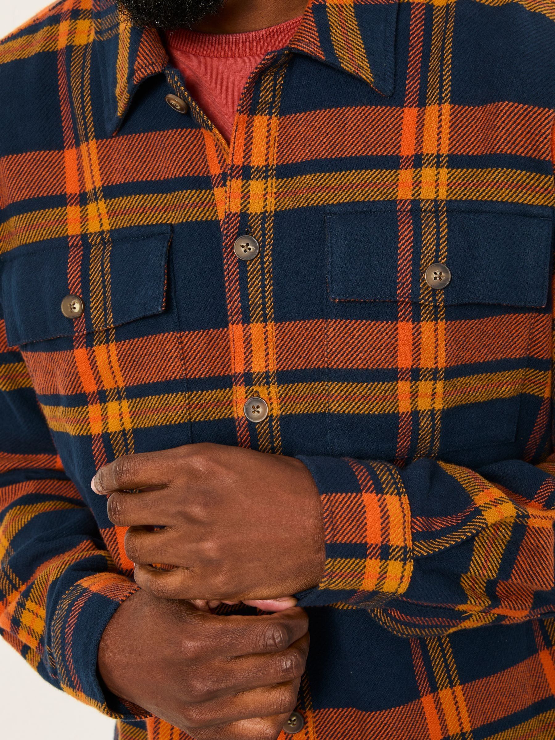 Kaber navy Long Sleeve Relaxed Fit Check Shirt - Image 4 of 7