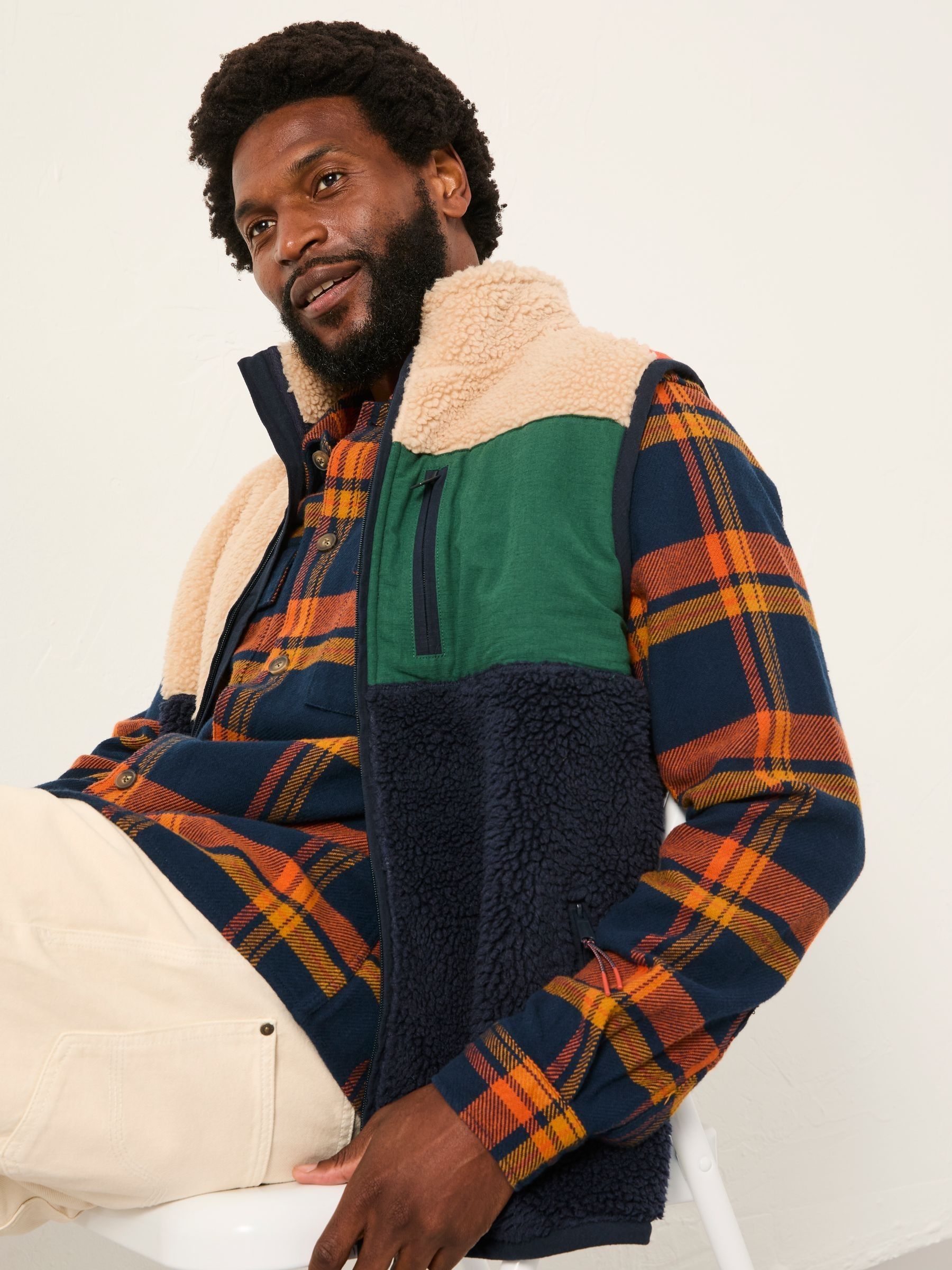 Kaber navy Long Sleeve Relaxed Fit Check Shirt - Image 6 of 7