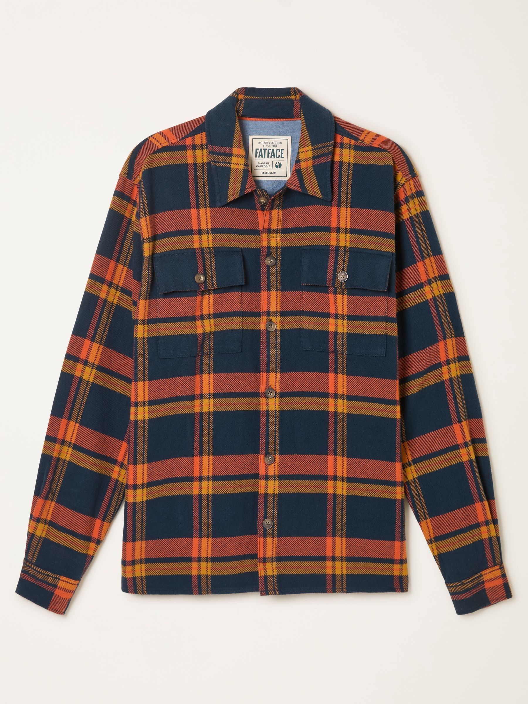 Kaber navy Long Sleeve Relaxed Fit Check Shirt - Image 7 of 7 Kaber navy Long Sleeve Relaxed Fit Check Shirt - Image 7 of 7
