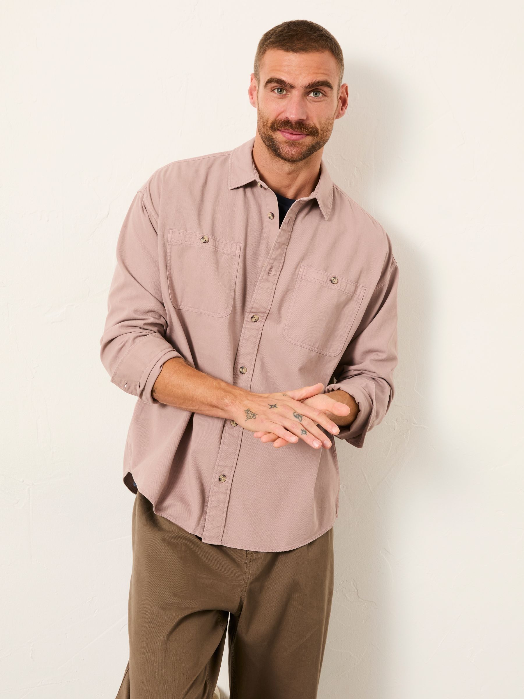 dusky purple Long Sleeve Relaxed Fit Utility Shirt - Image 1 of 6