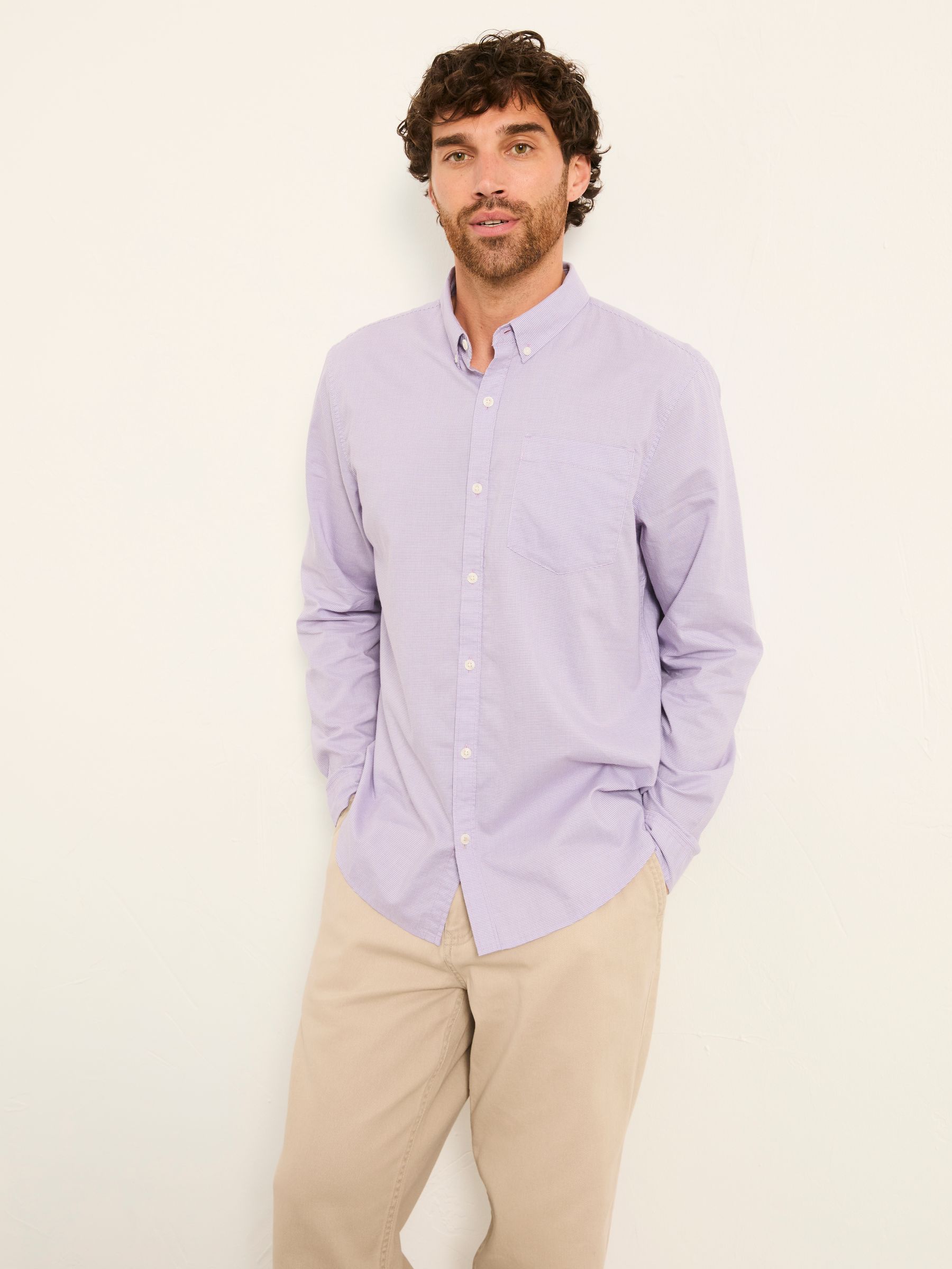 Long Sleeve Semi Plain Shirt