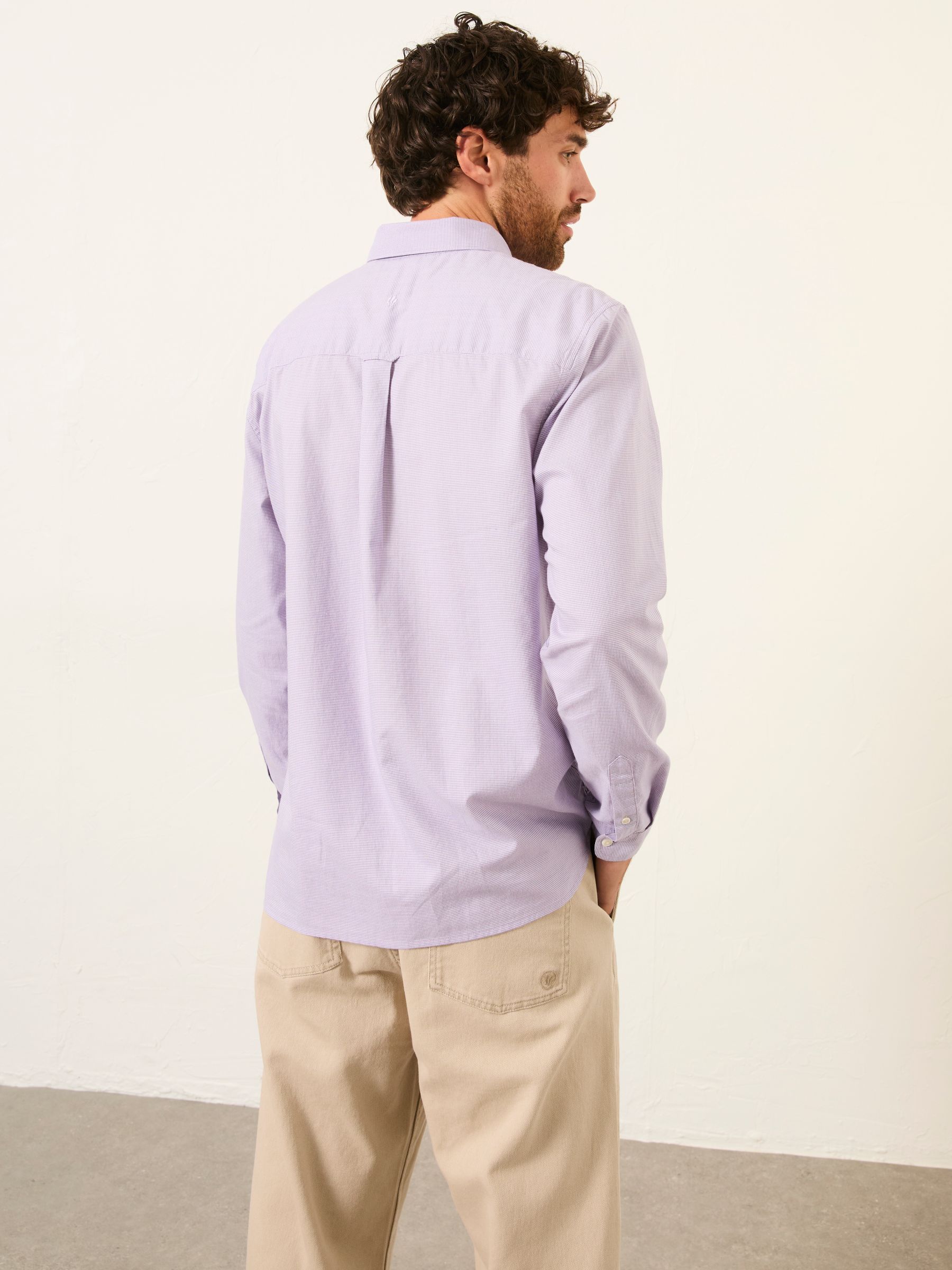 Seagre dusky purple Long Sleeve Semi Plain Shirt - Image 2 of 6