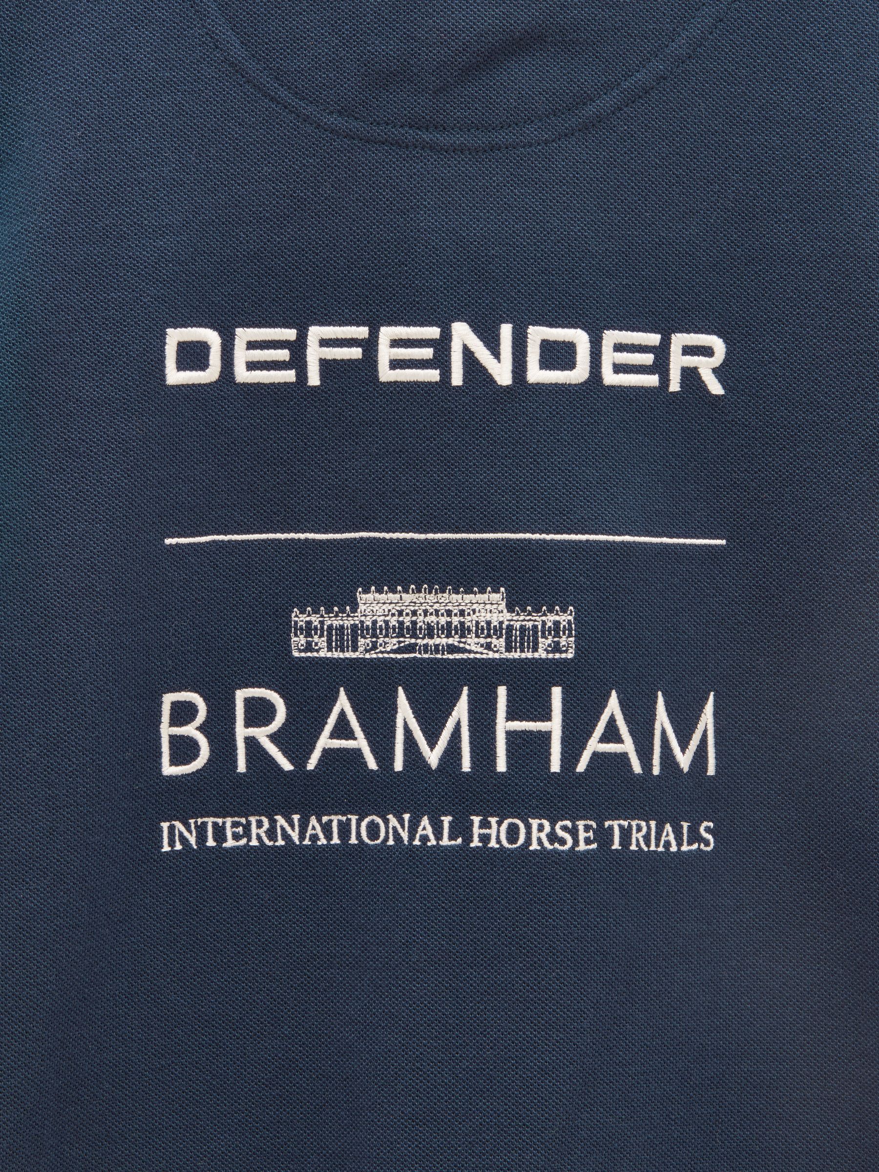 Official Bramham Navy & White Colourblock Kids Cotton Pique Polo Shirt - Image 5 of 5