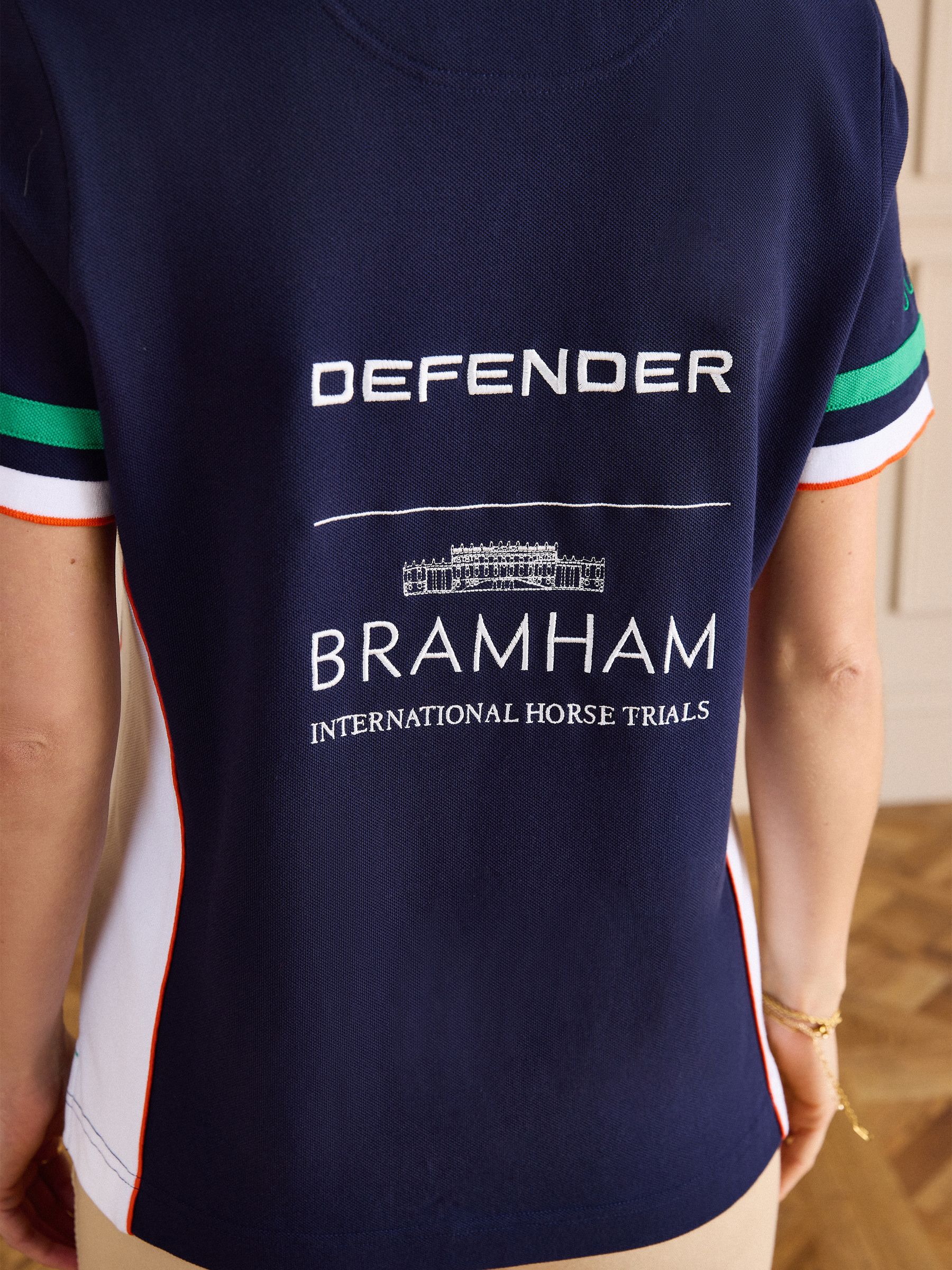 Official Bramham Navy Cotton Pique Polo Shirt - Image 2 of 15