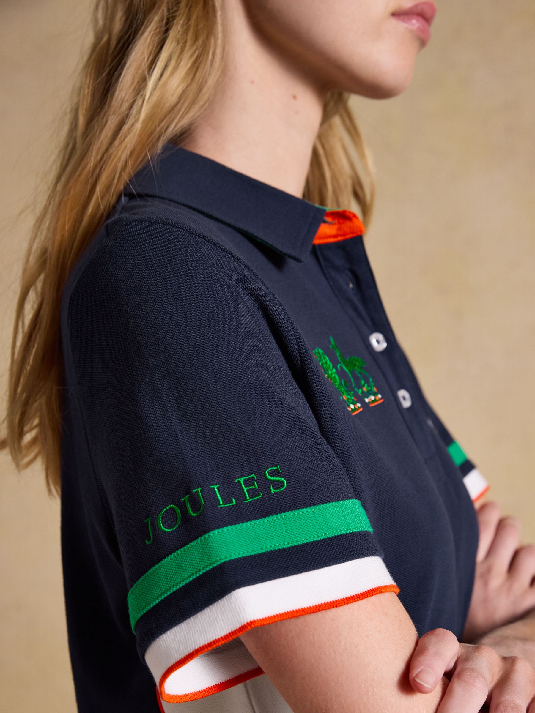 Official Bramham Navy Cotton Pique Polo Shirt - Image 8 of 15