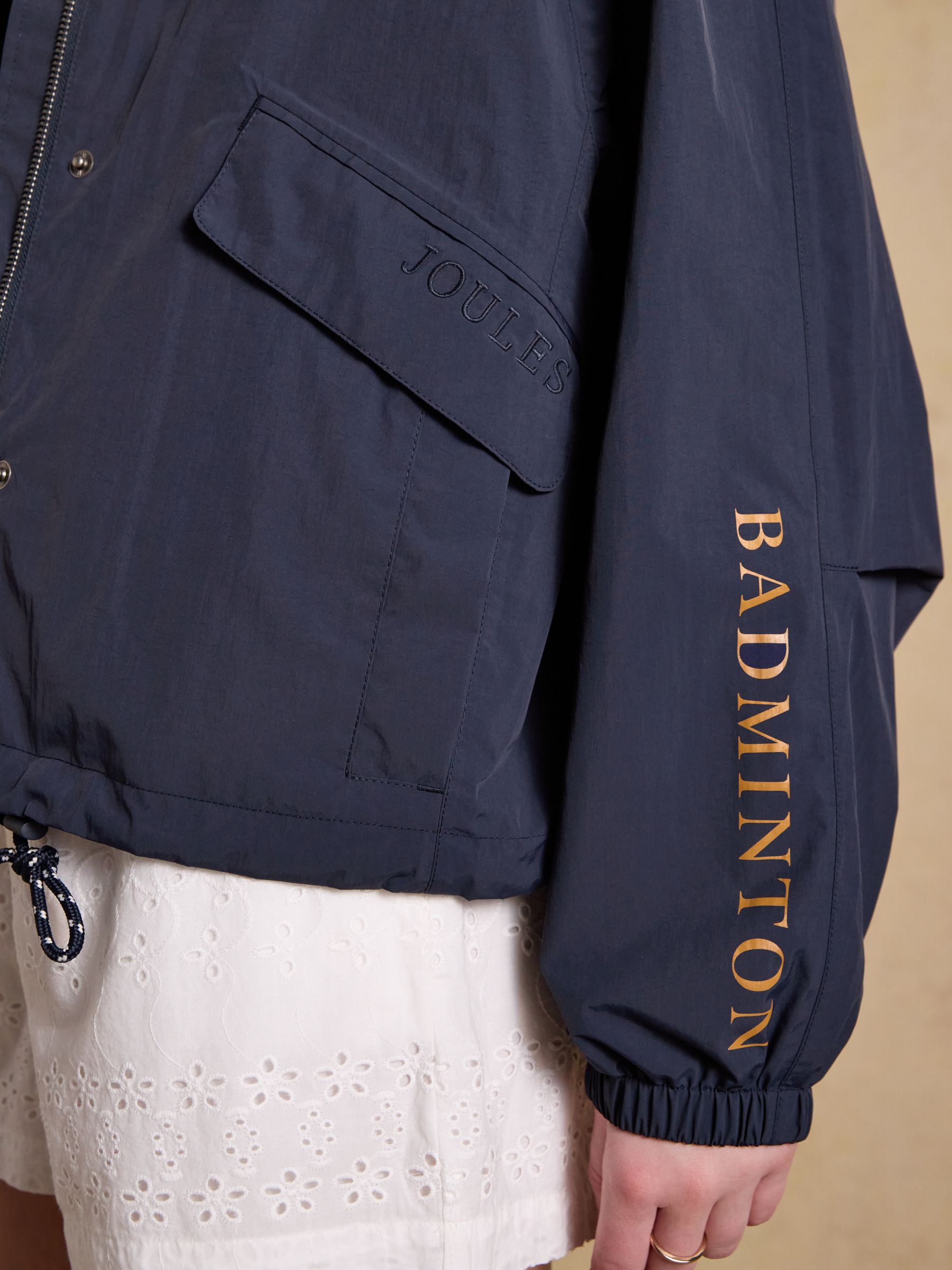 Official Badminton Navy Funnel Neck Coat - Image 11 of 18