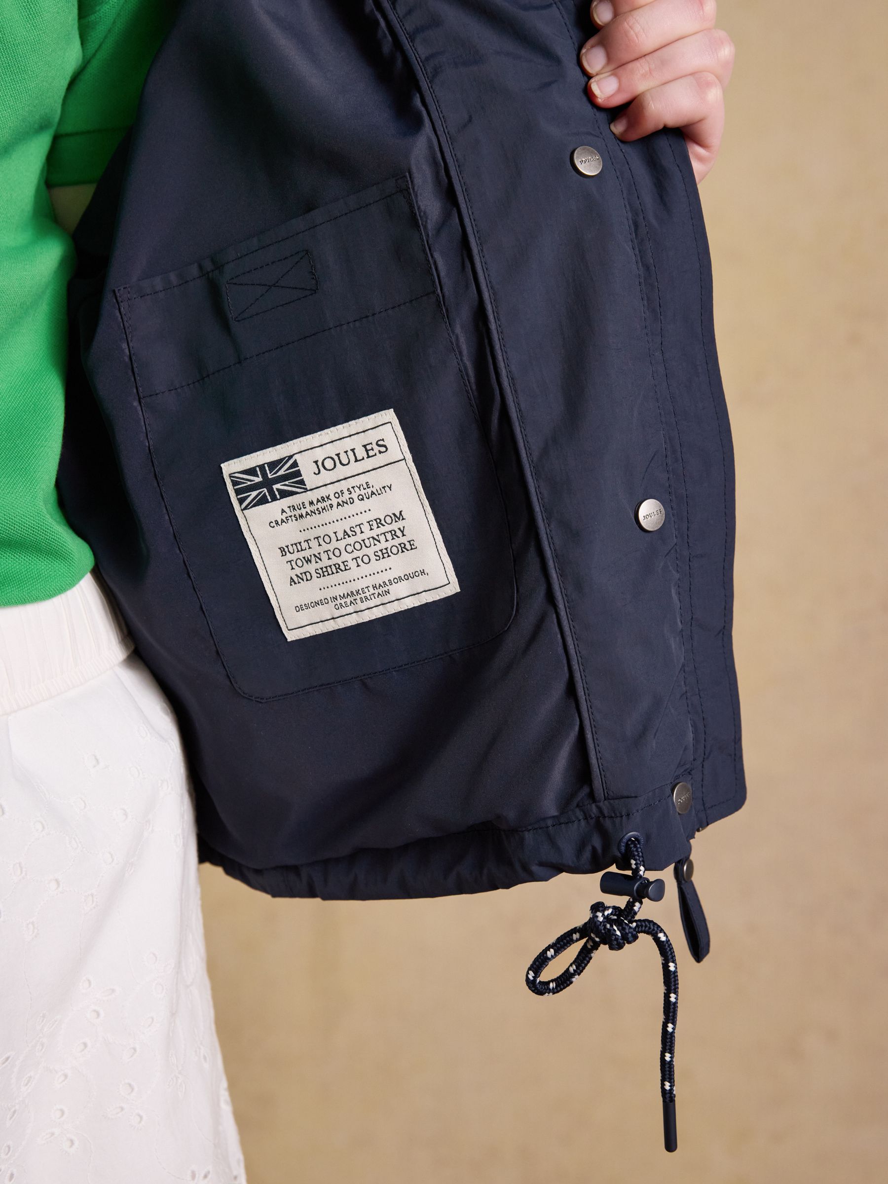 Official Badminton Navy Funnel Neck Coat - Image 17 of 18