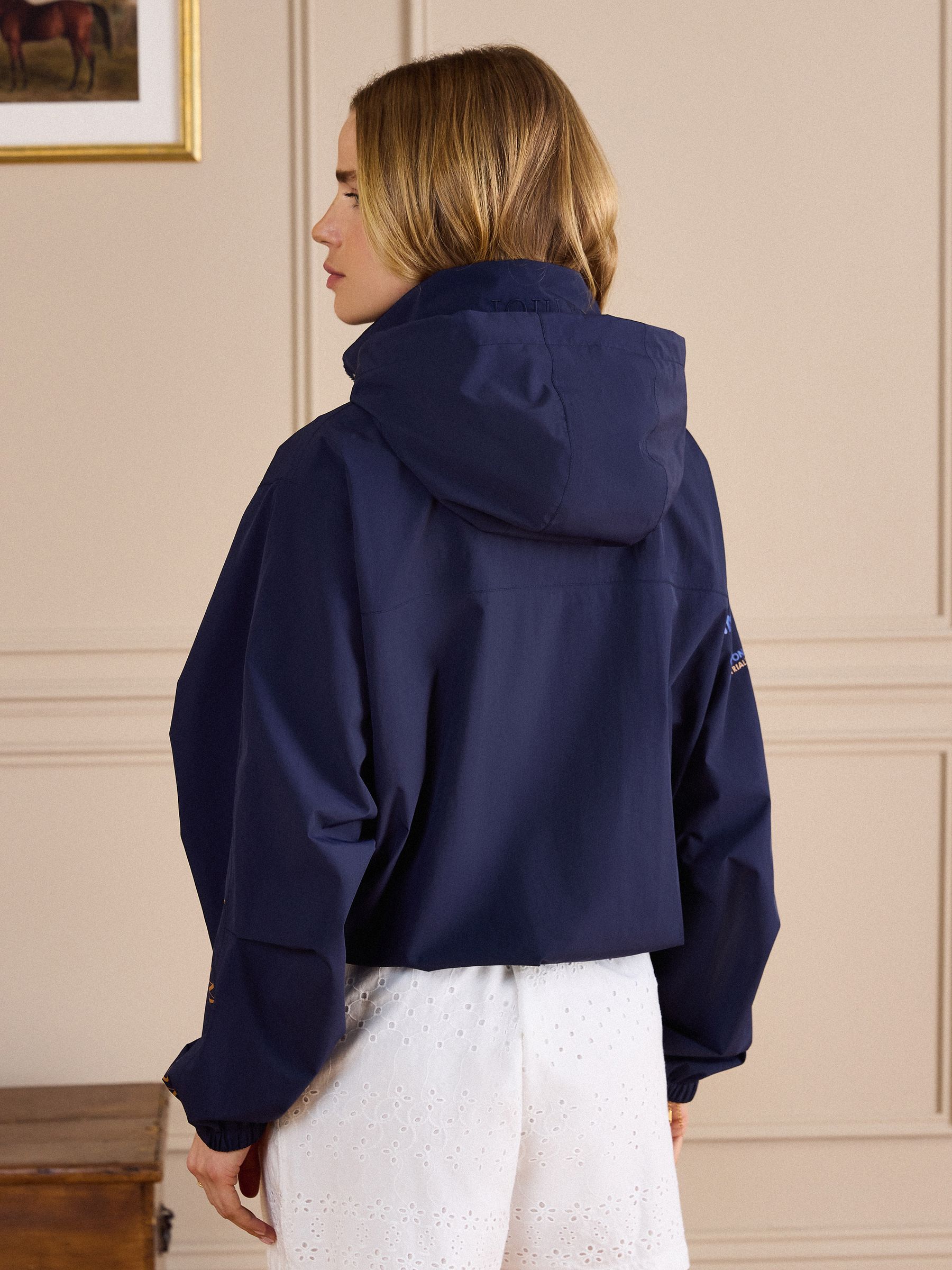 Official Badminton Navy Funnel Neck Coat - Image 2 of 18