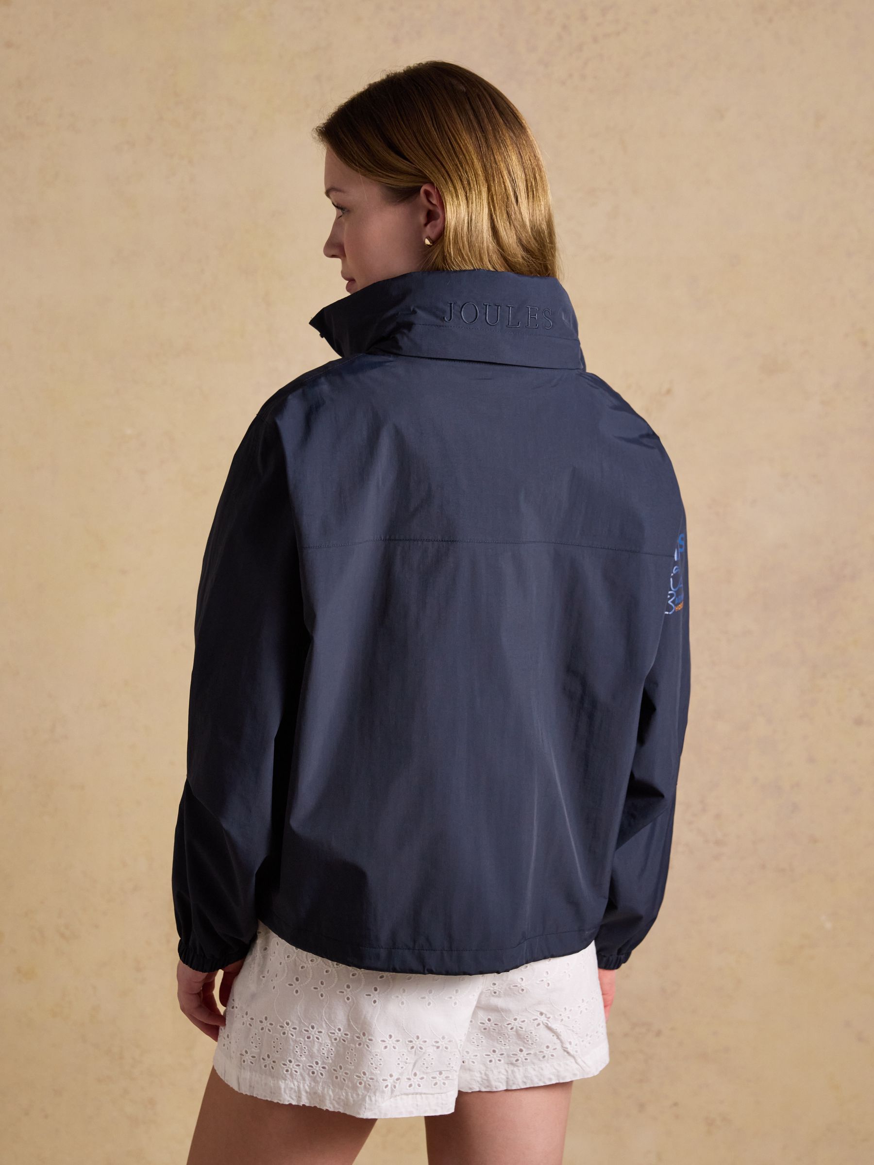 Official Badminton Navy Funnel Neck Coat - Image 7 of 18
