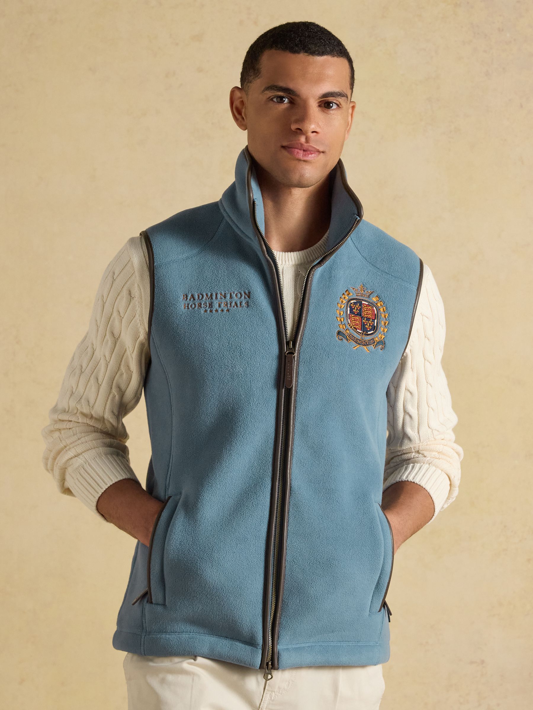 Official Badminton Blue Heritage Fleece Gilet - Image 1 of 13