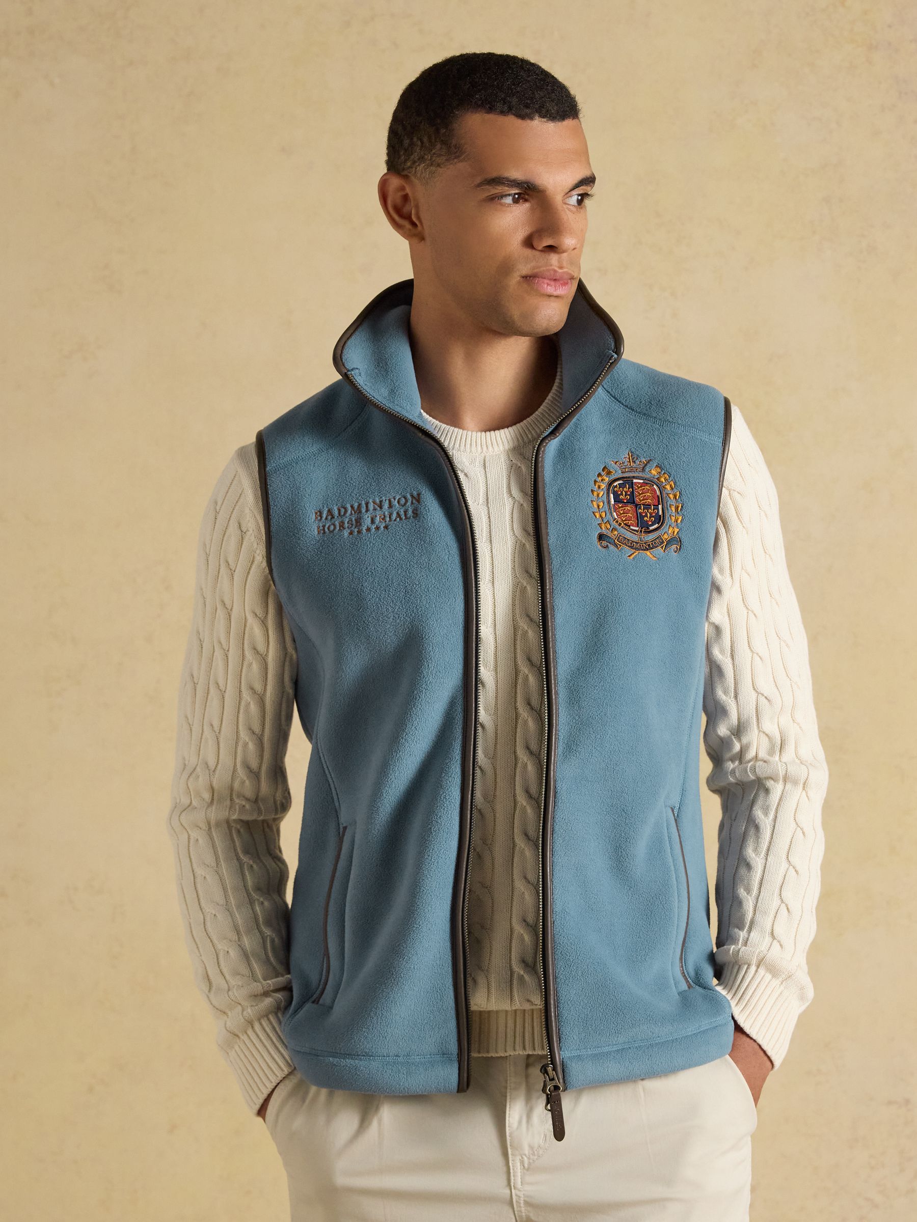 Official Badminton Blue Heritage Fleece Gilet - Image 3 of 13
