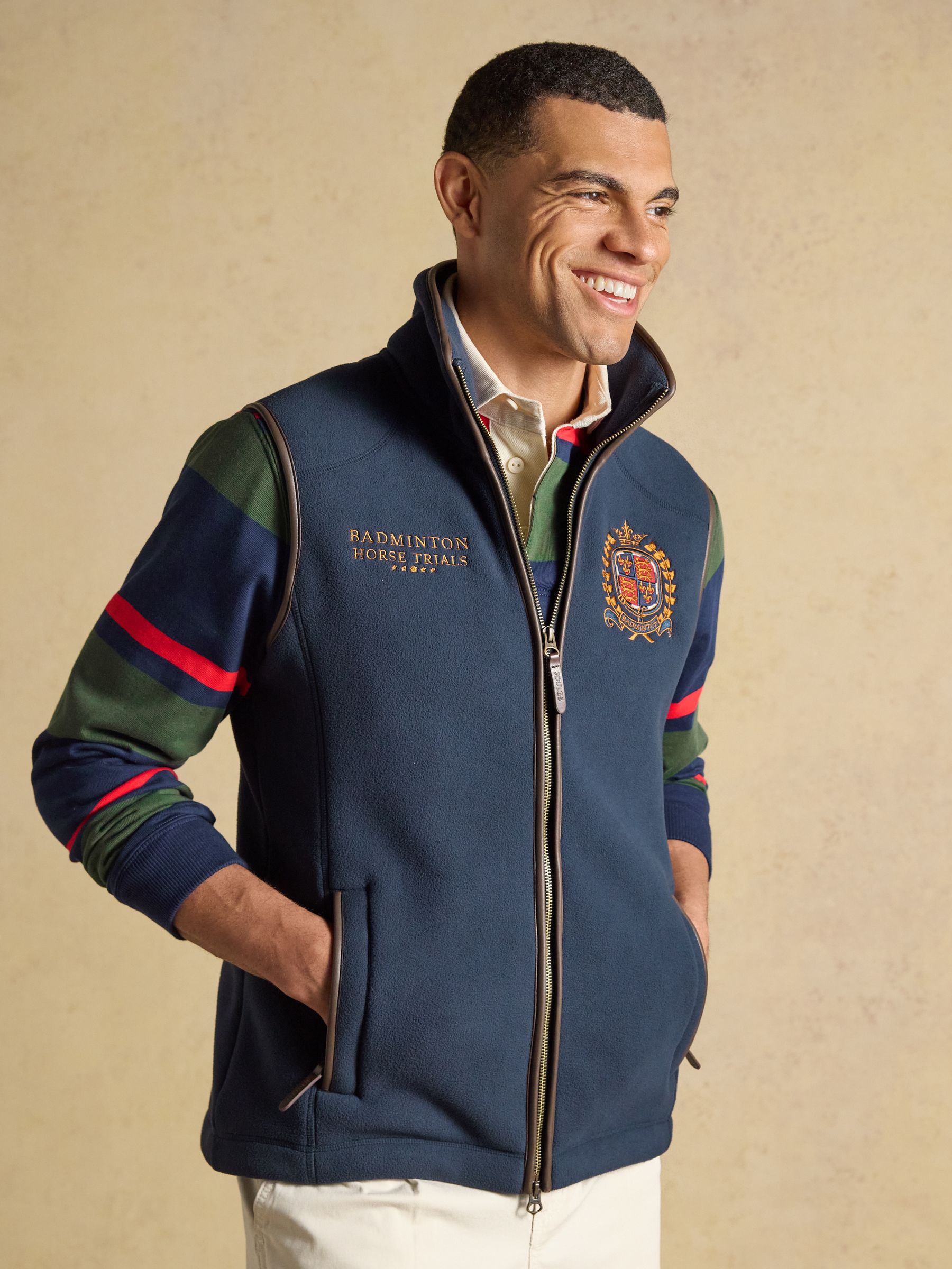 Official Badminton Navy Blue Heritage Fleece Gilet - Image 1 of 11