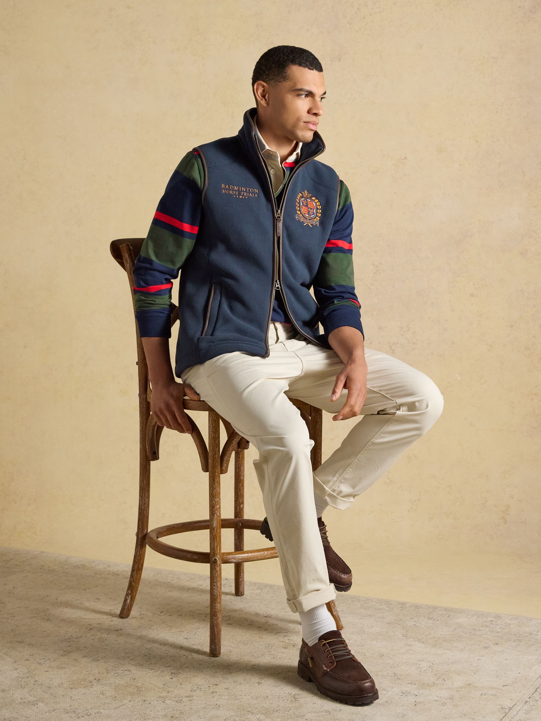 Official Badminton Navy Blue Heritage Fleece Gilet - Image 3 of 11