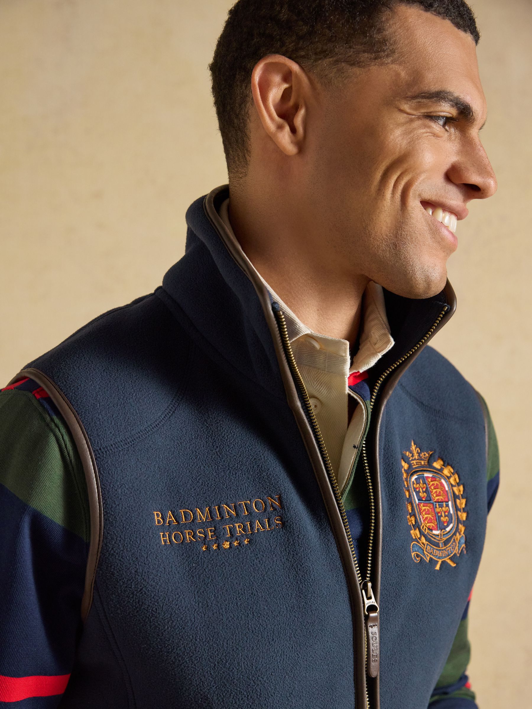 Official Badminton Navy Blue Heritage Fleece Gilet - Image 4 of 11