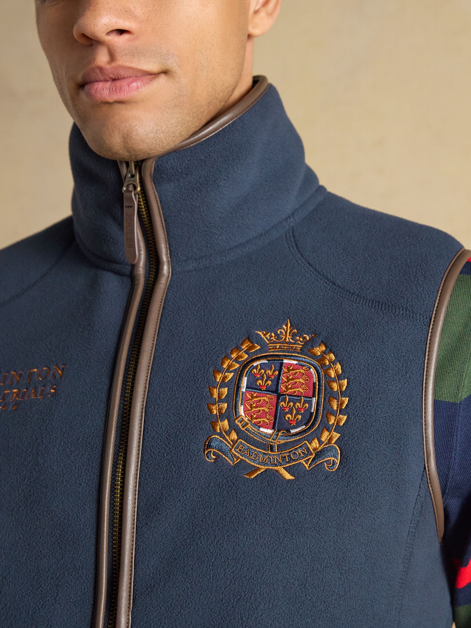 Official Badminton Navy Blue Heritage Fleece Gilet - Image 6 of 11