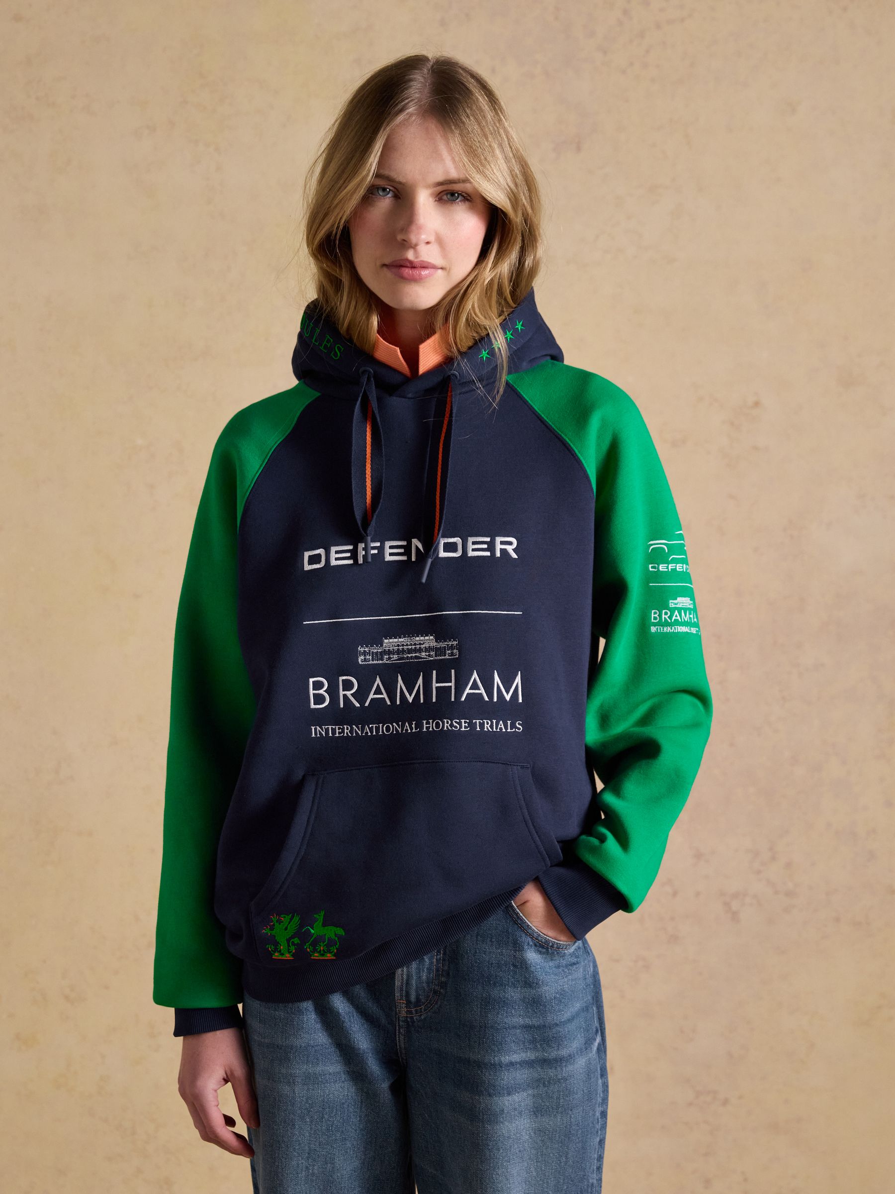 Official Bramham Green/Navy Colourblock Hoodie - Image 1 of 9