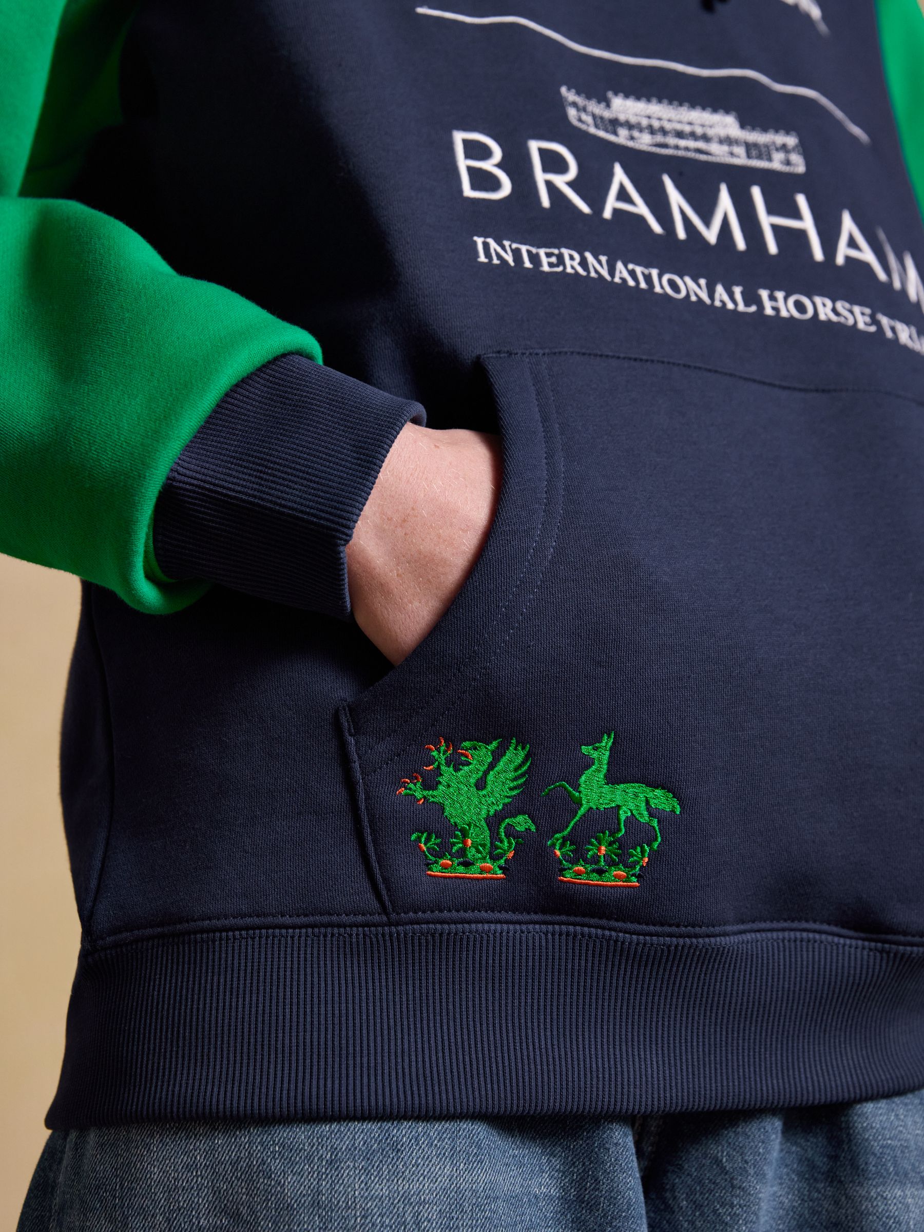 Official Bramham Green/Navy Colourblock Hoodie - Image 5 of 9