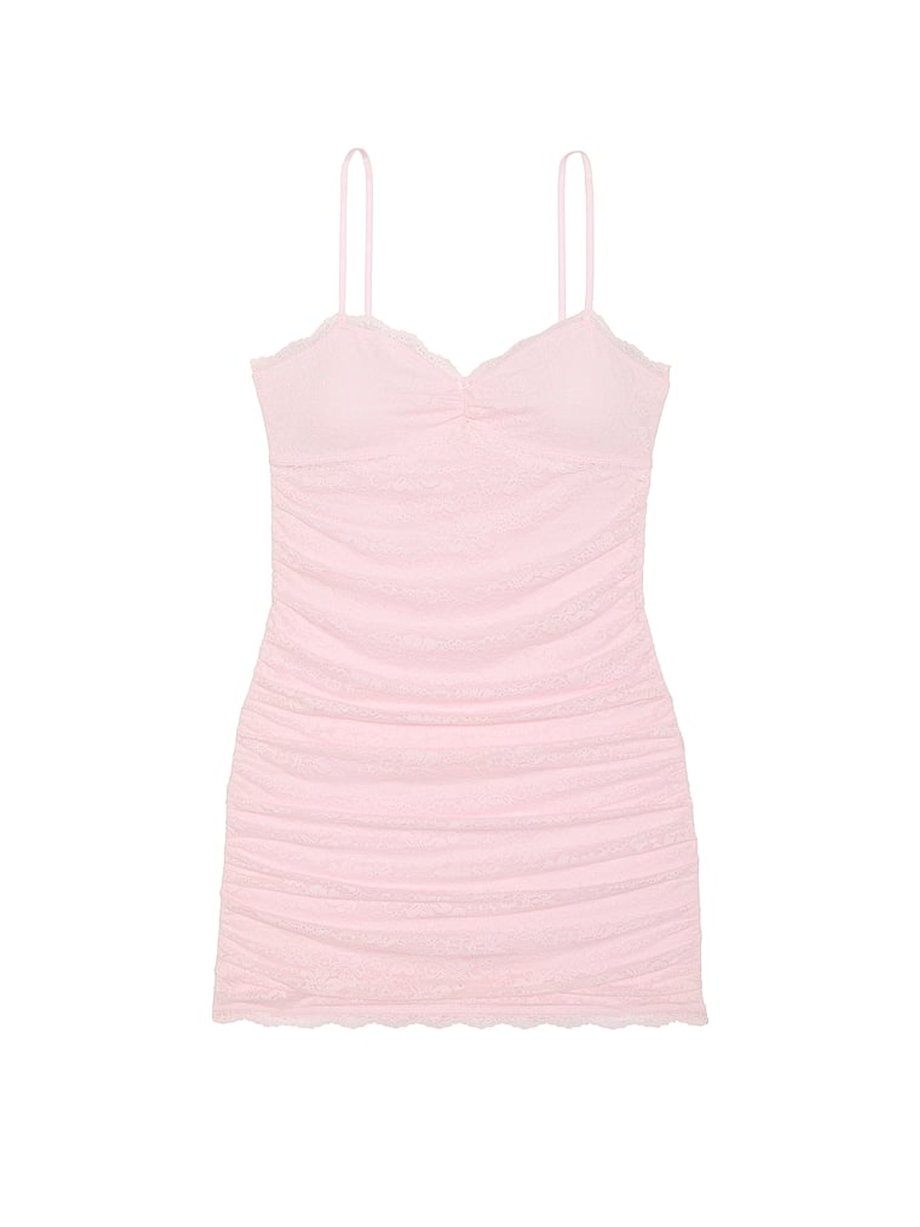 Pink Tulip Lace Ruched Dress - Image 3 of 3