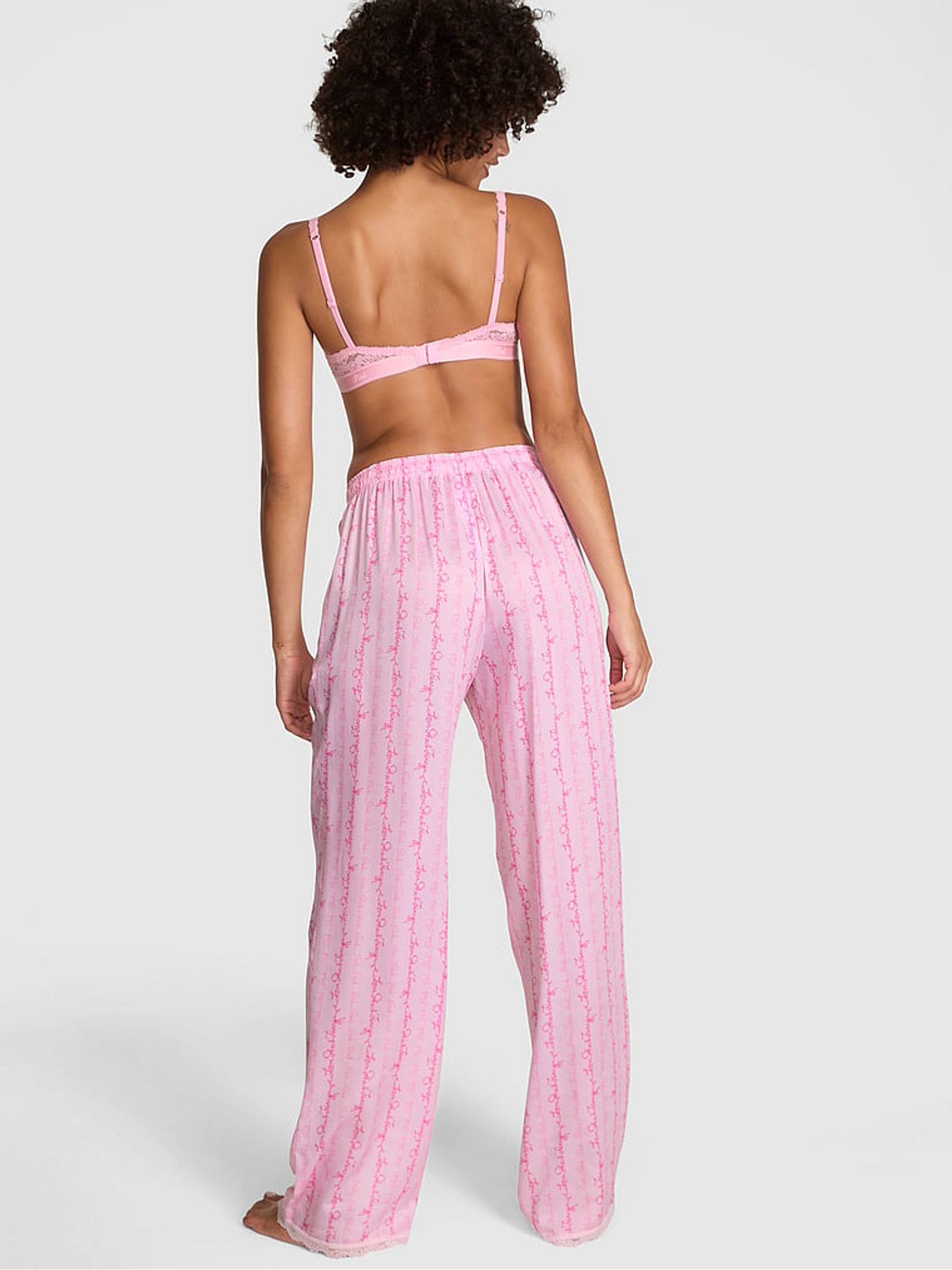 Logo Mania Pink Lyocell Pyjama Bottoms - Image 2 of 3