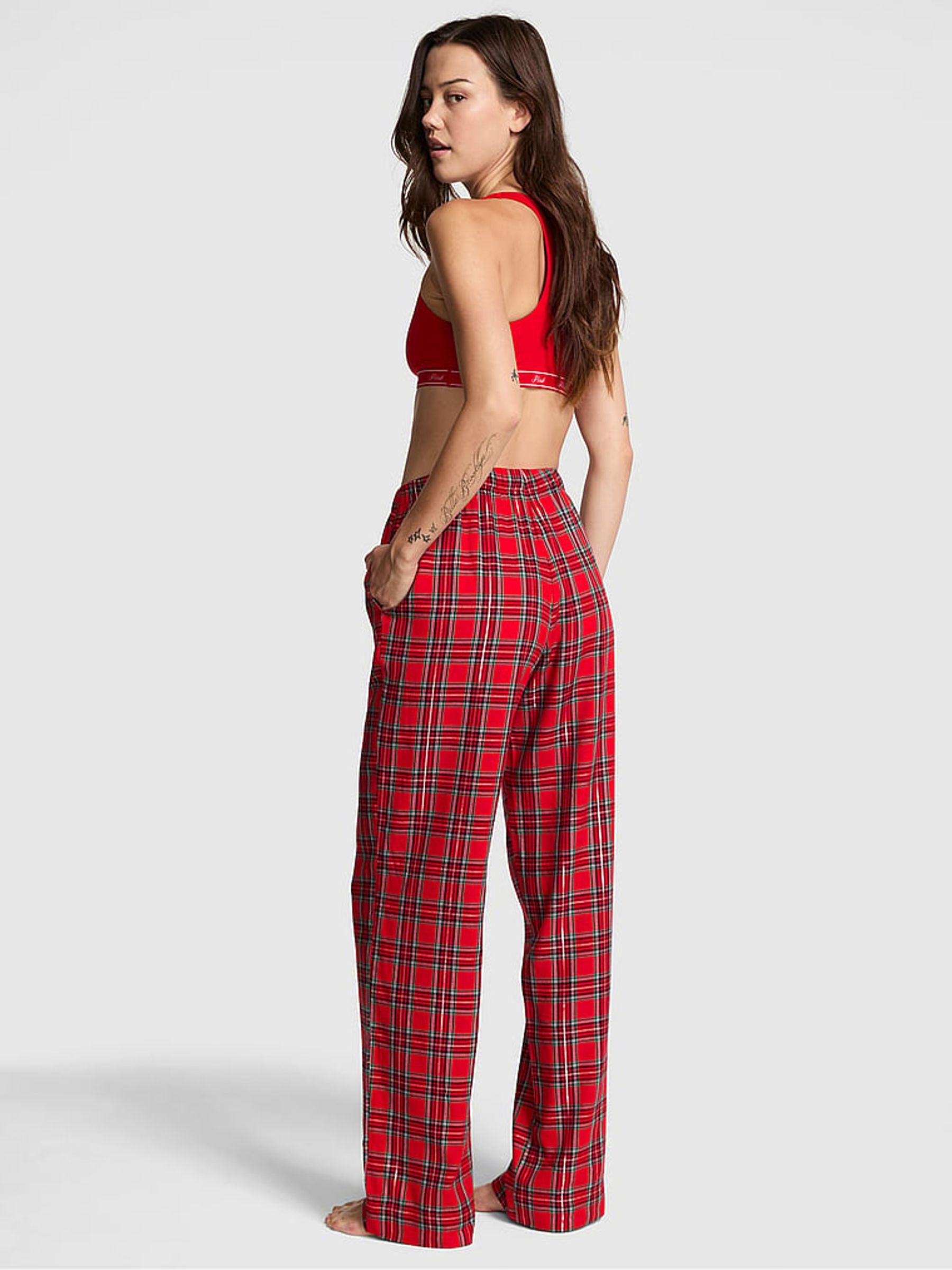 Red and Green Tartan Pyjama Bottoms - Image 2 of 3 Red and Green Tartan Pyjama Bottoms - Image 2 of 3