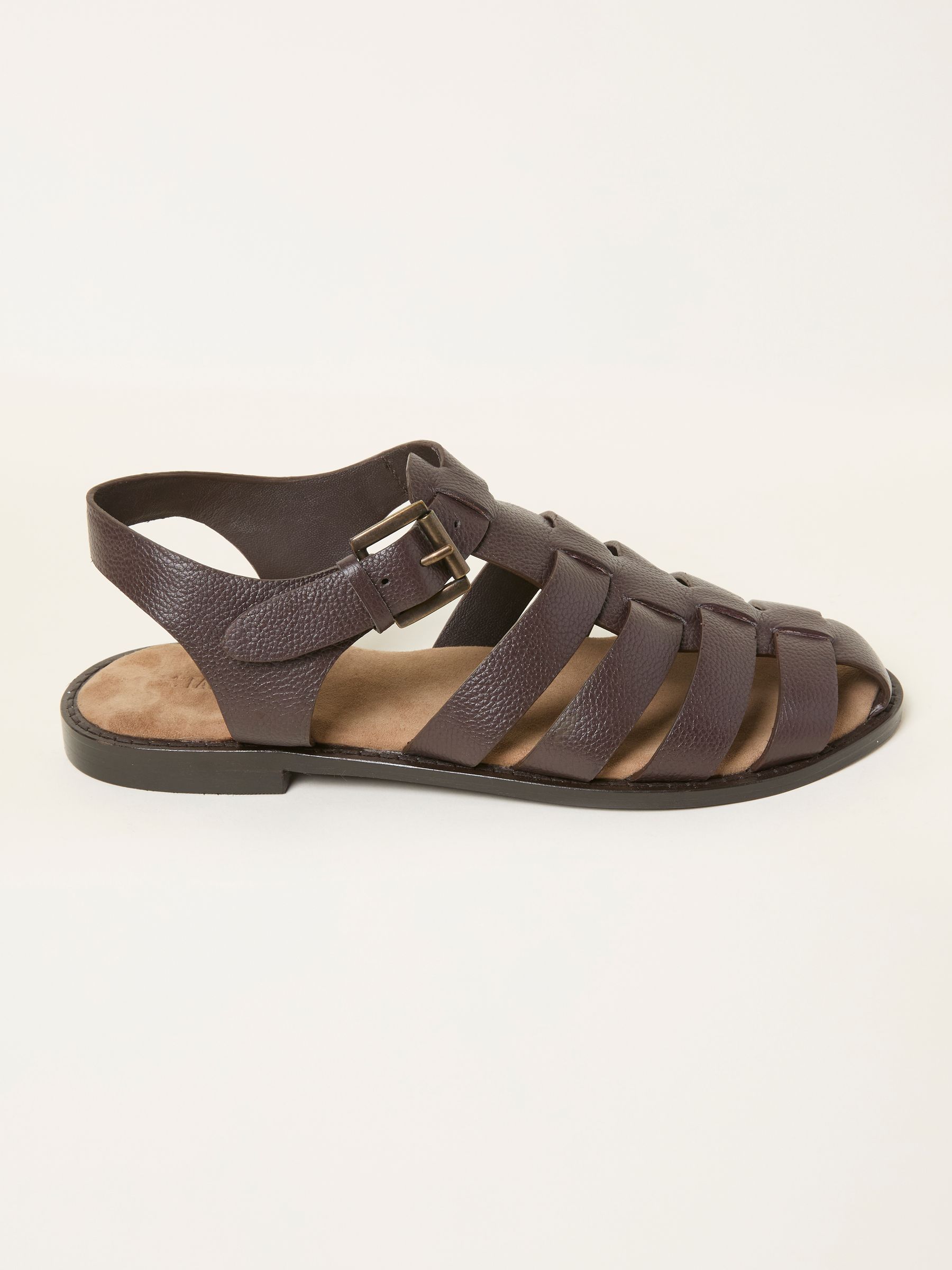 Paloma Chocolate Brown Leather Fisherman Sandal - Image 1 of 3