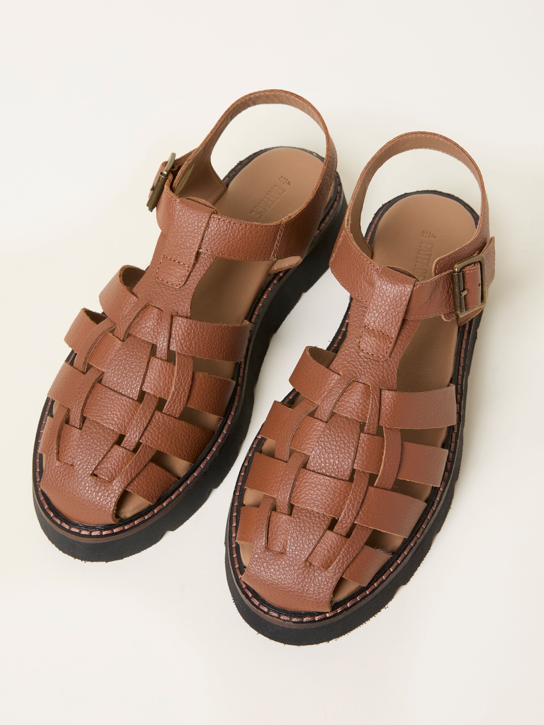 Cali Tan Brown Leather Fisherman Sandal - Image 3 of 3