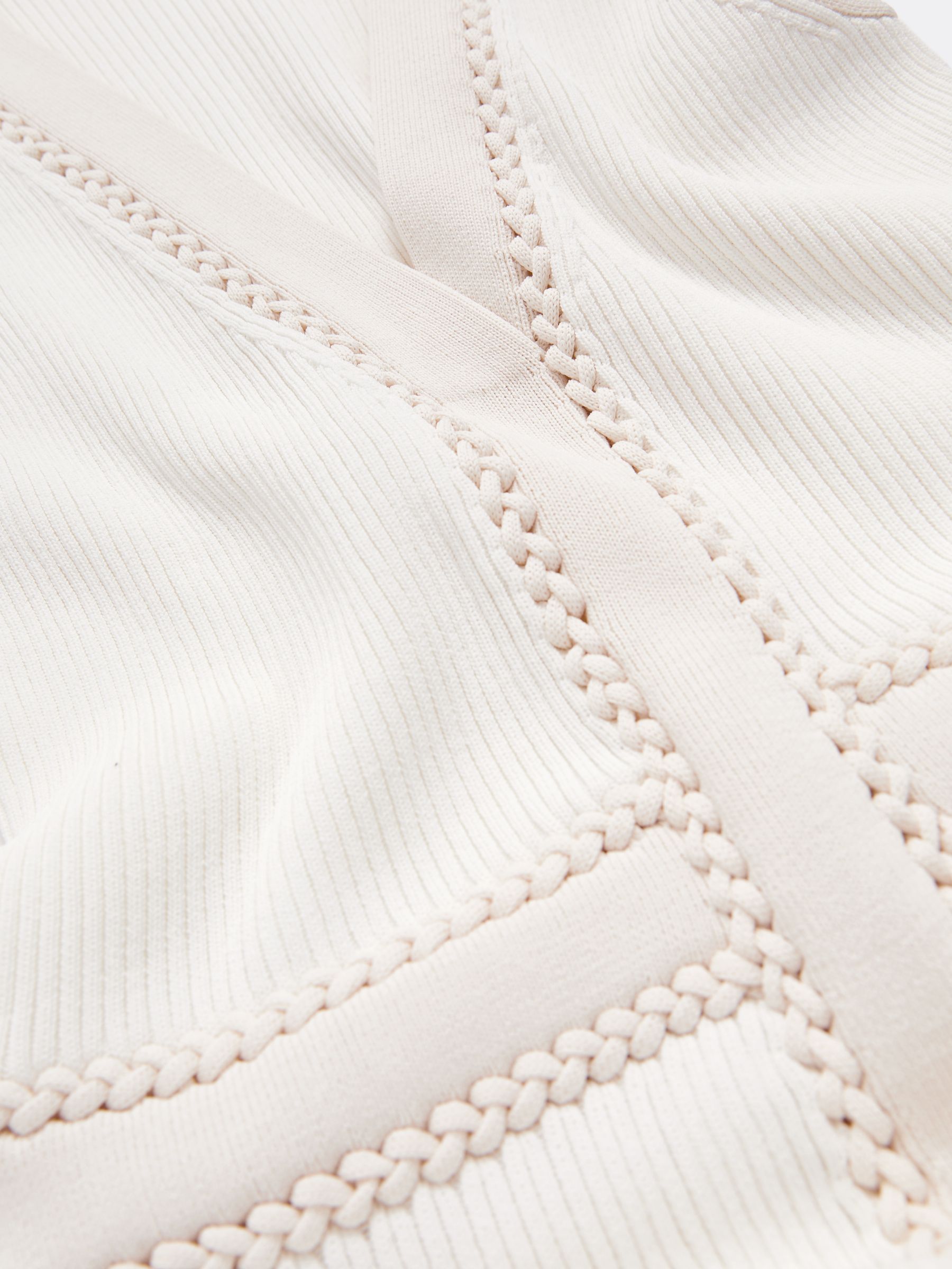 Craft-Stitch Knitted Midi Dress in Ivory - image 4