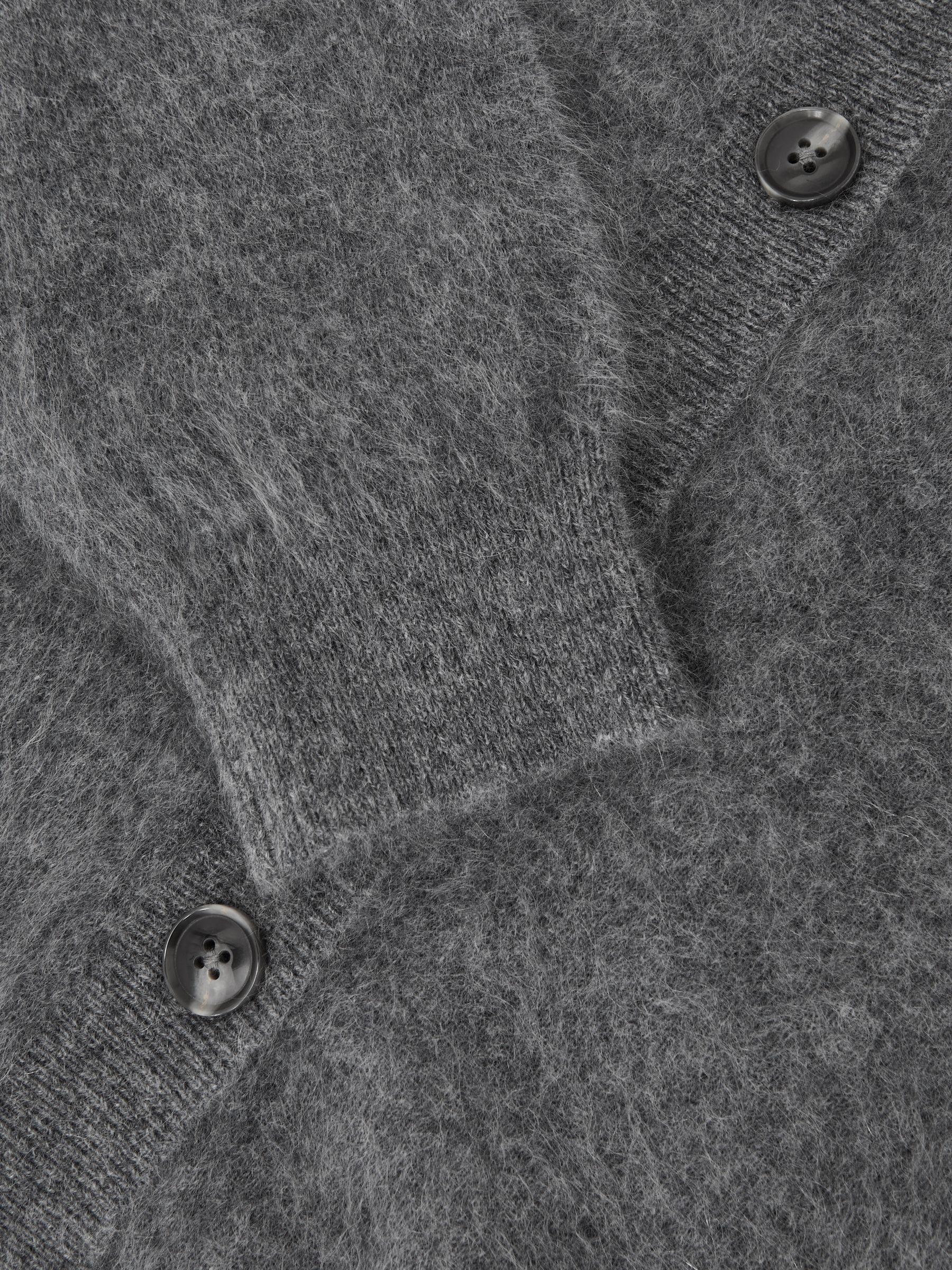 100% Brushed Cashmere Cardigan in Grey - Image 6 of 7