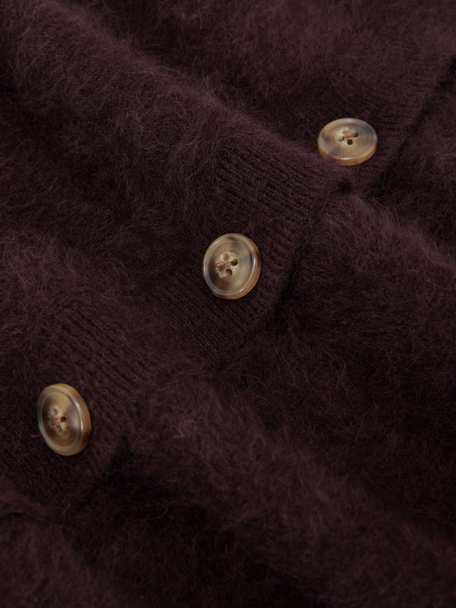 100% Brushed Cashmere Cardigan in Burgundy - image 3