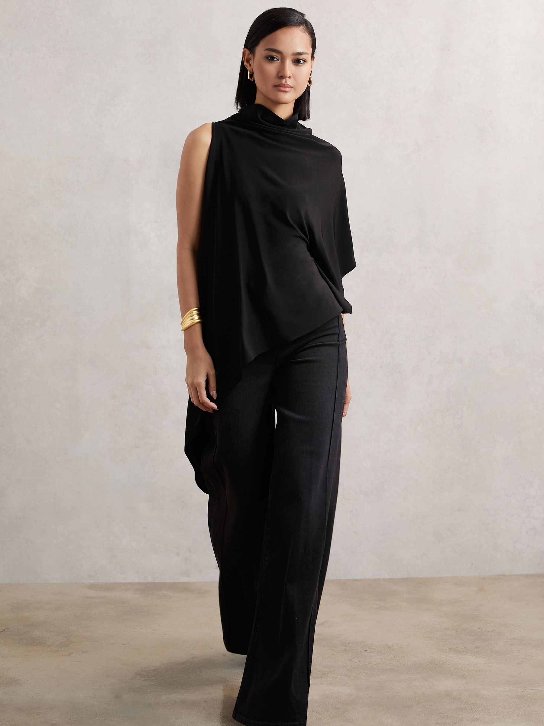 Cape Detail Top in Black - Image 4 of 6