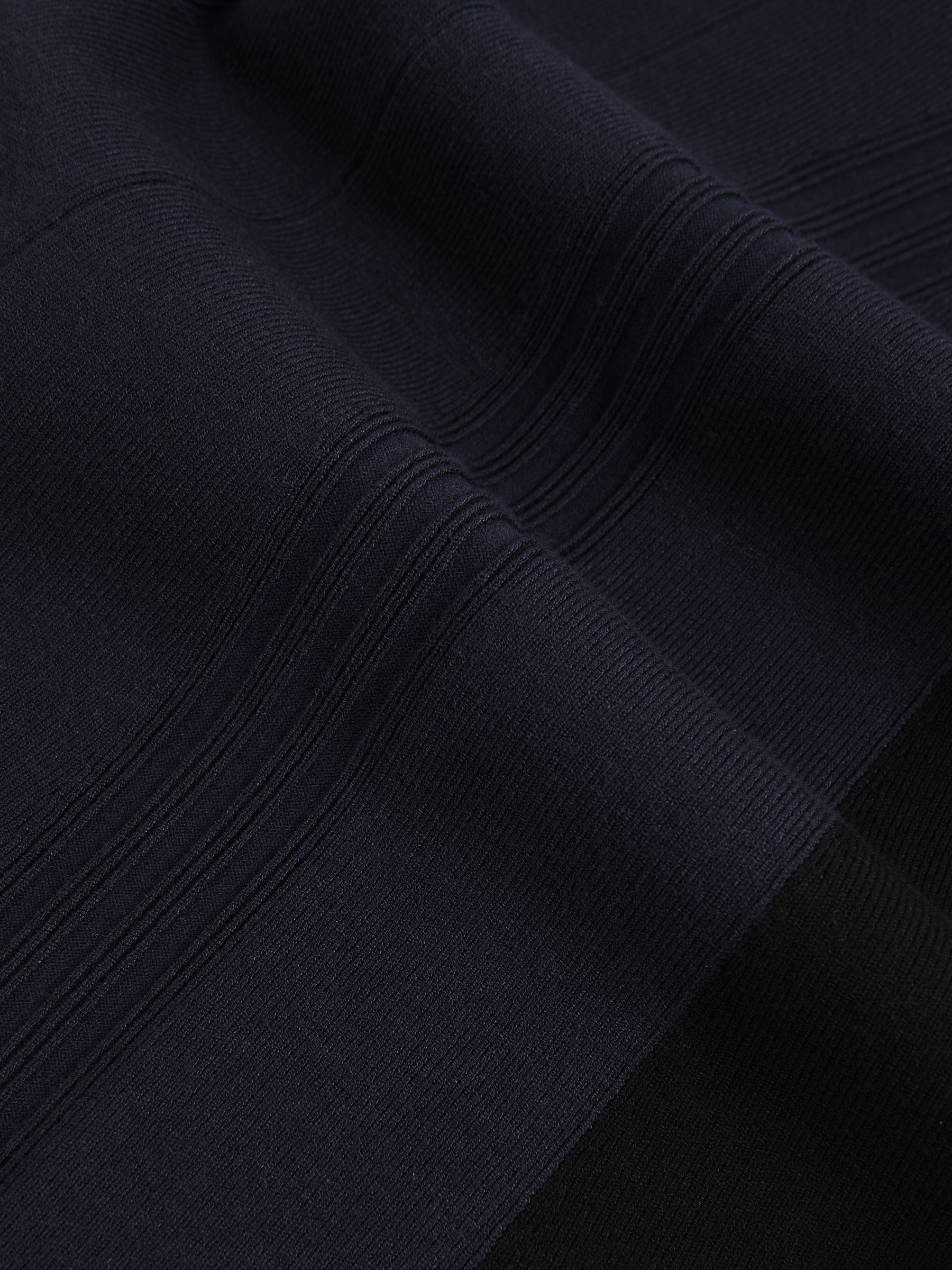 Petite Knitted Contrast-Panel Midi Dress in Navy/Black - image 4