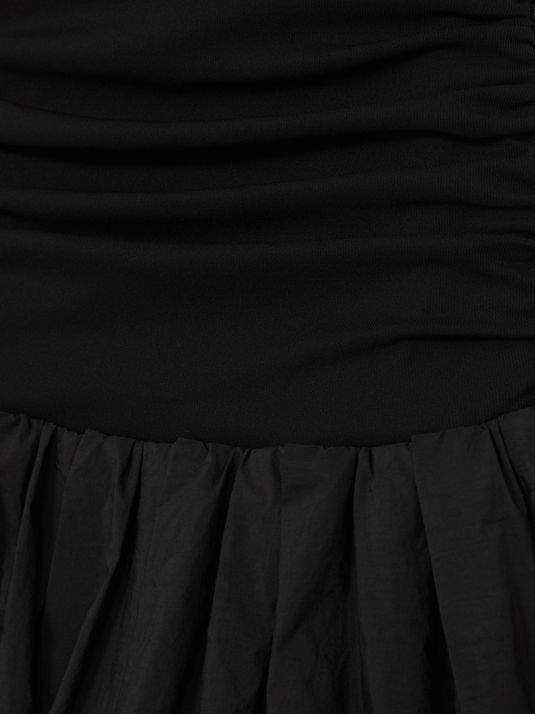 Off-Shoulder Puffball Mini Dress in Black - image 3